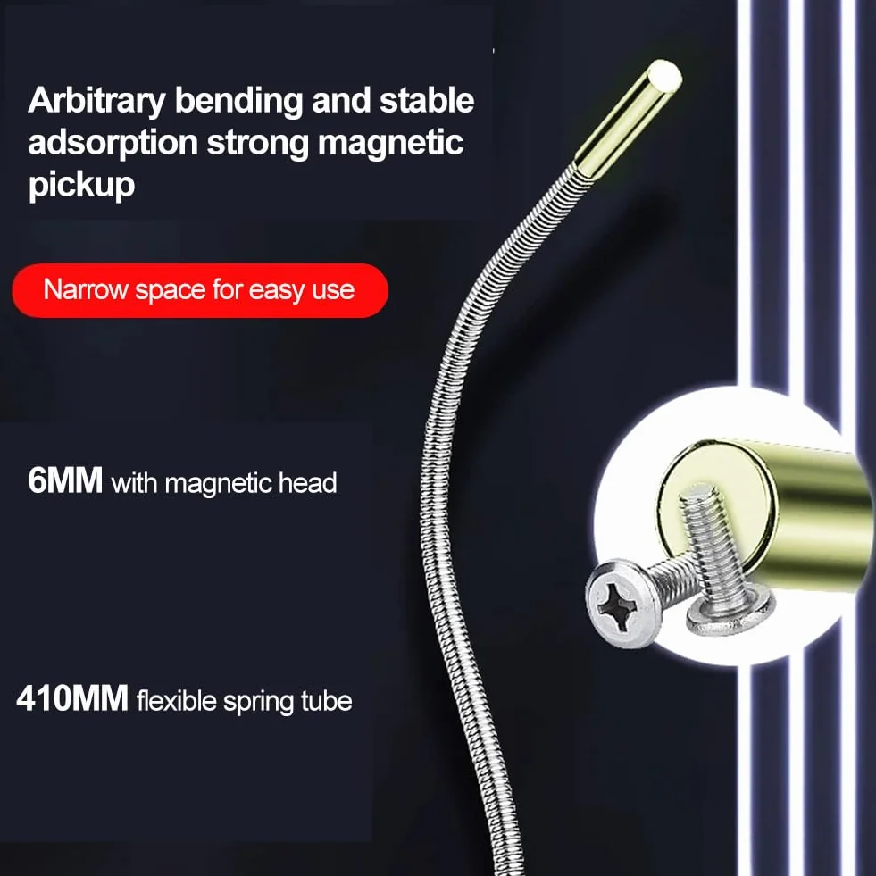 Sollevatore Magnetico Flessibile,Strumento Magnetico Portatile Pick Up,Calamita Flessibile,60 cm Strumento Presa Magnetica Flessibile,Utilizzato per raccogliere piccole parti,Chiavi,Oggetti metallici