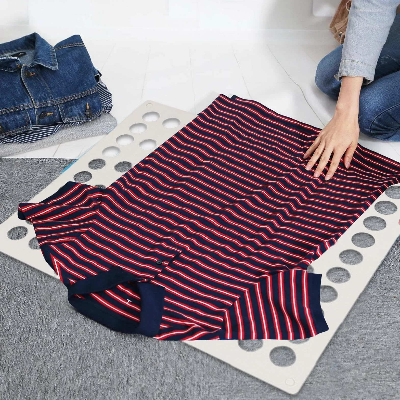 Piegabiancheria per Abbigliamento, Assistente Piegatura Magliette e Vestiti, Pieghevole Multiuso Per Biancheria Adulti E Bambini, Ideale Per Casa E Dormitorio