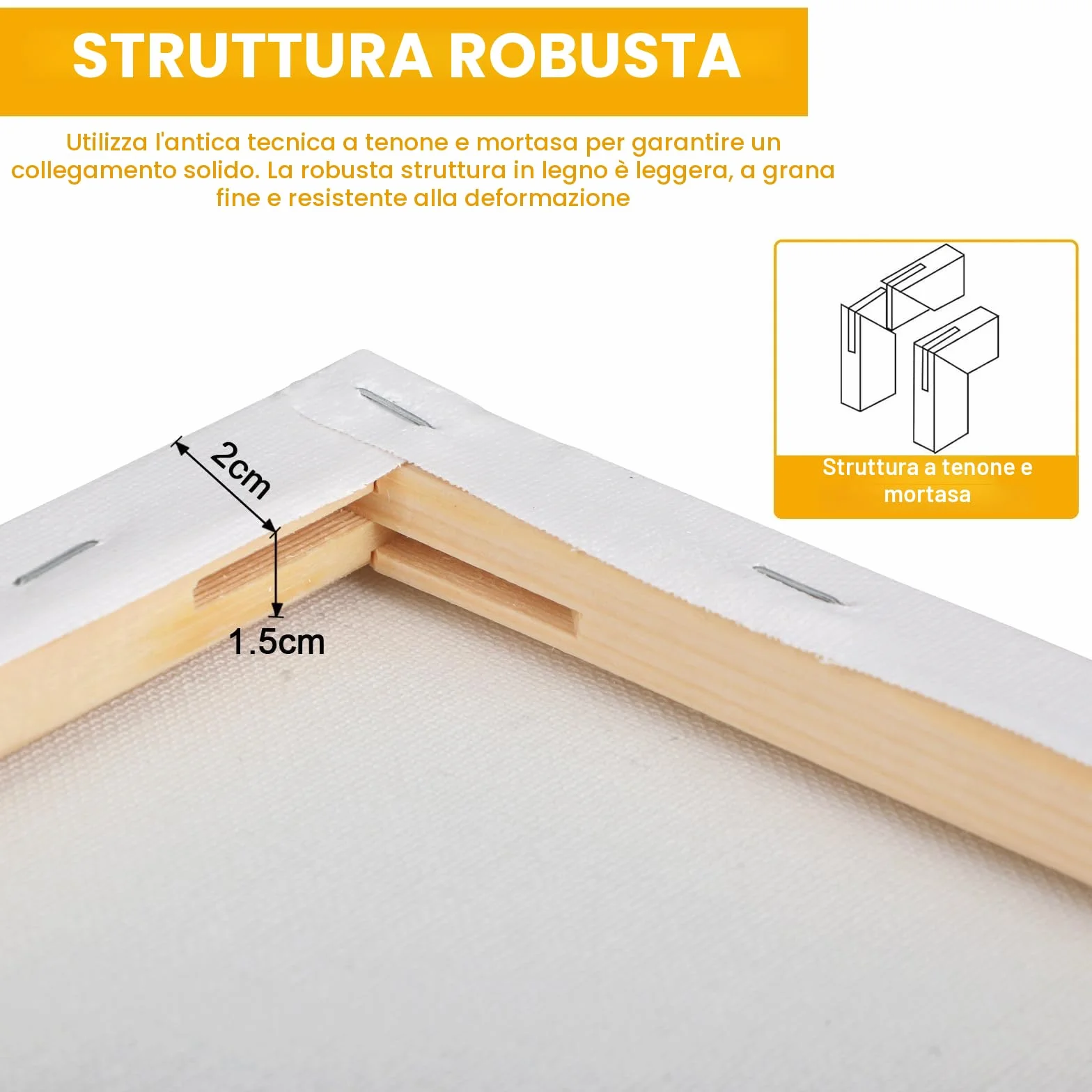 Set da 6 tele per dipingere 30x20, 20x15, 15x10 cm – tela per dipingere professionale in tela bianca, perfetta per acrilico, olio e gouache – tele pittura ideali per artisti e hobbisti.