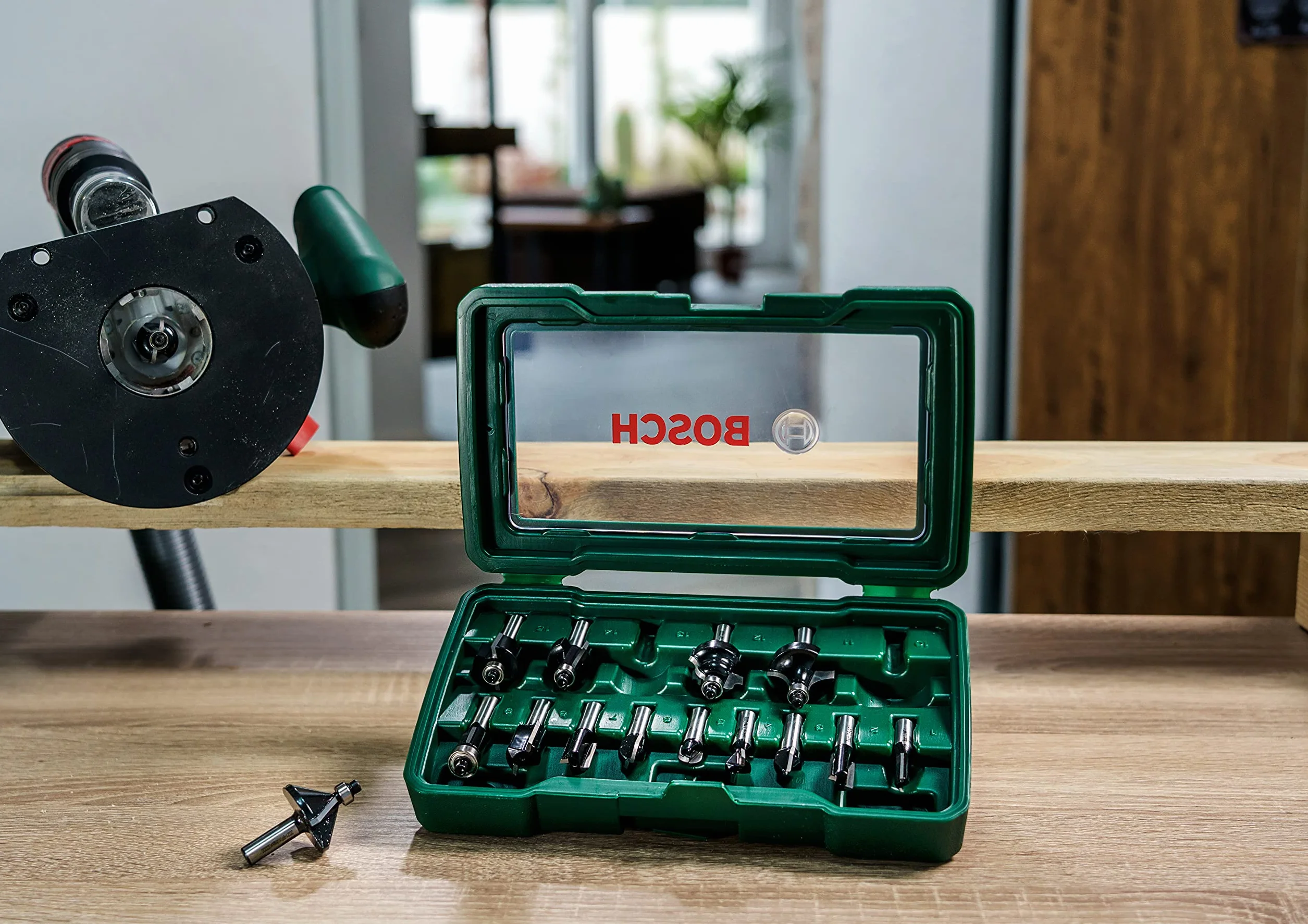 Bosch Set Da 15 Pezzi Di Frese In Metallo Duro, Per Legno, 45 X 40 X 25 Cm, Verde