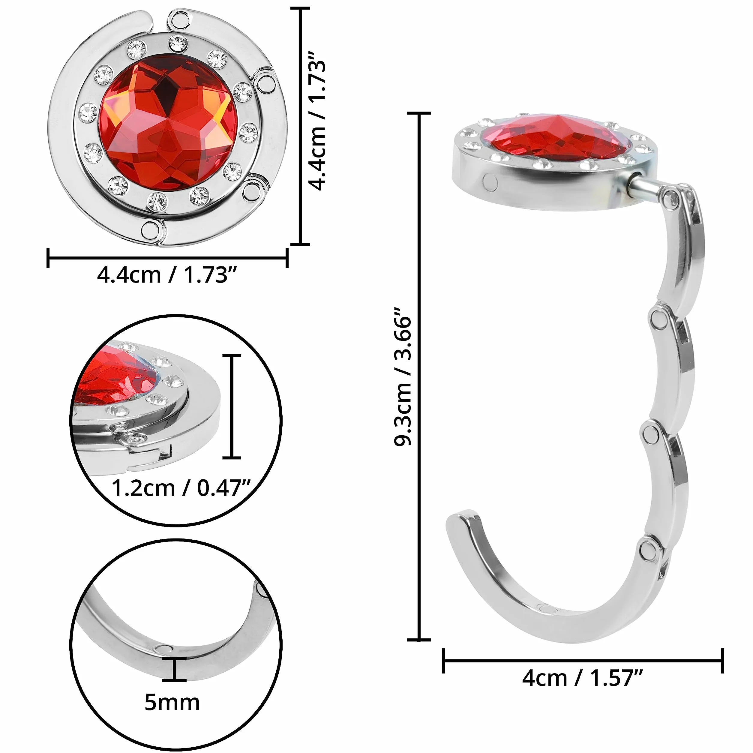 Kurtzy 6 Pezzi Appendi Borsa da Tavolo Portatile - Ganci Porta Borse e Borsette Argento - Gancio Borsa in Metallo per Tavoli/Scrivanie, Ristoranti, Uffici, Bar, Caffetterie - Regalo per Donne/Ragazze