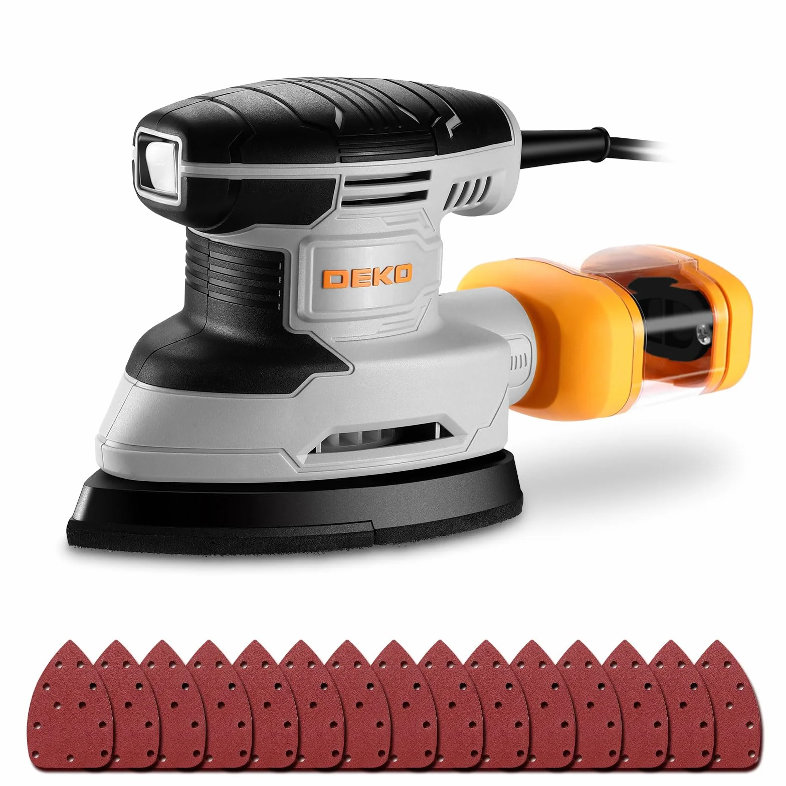 DEKOPRO 180W Levigatrice Mouse Elettrica 13000 RPM 15 Carte Abrasive per Legno