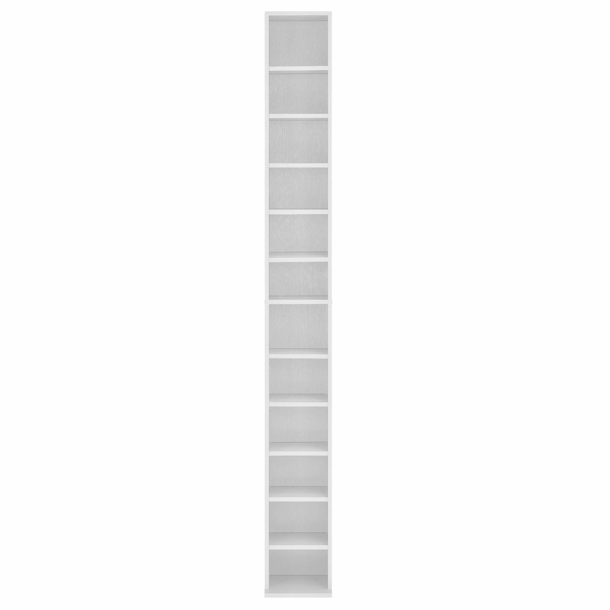 [en.casa] Scaffale a Colonna con 12 Scomparti per CD DVD e Oggetti Decorativi Mobile Alto Salvaspazio con Ripiani Regolabili in Altezza 175 x 20 x 20 cm Bianco
