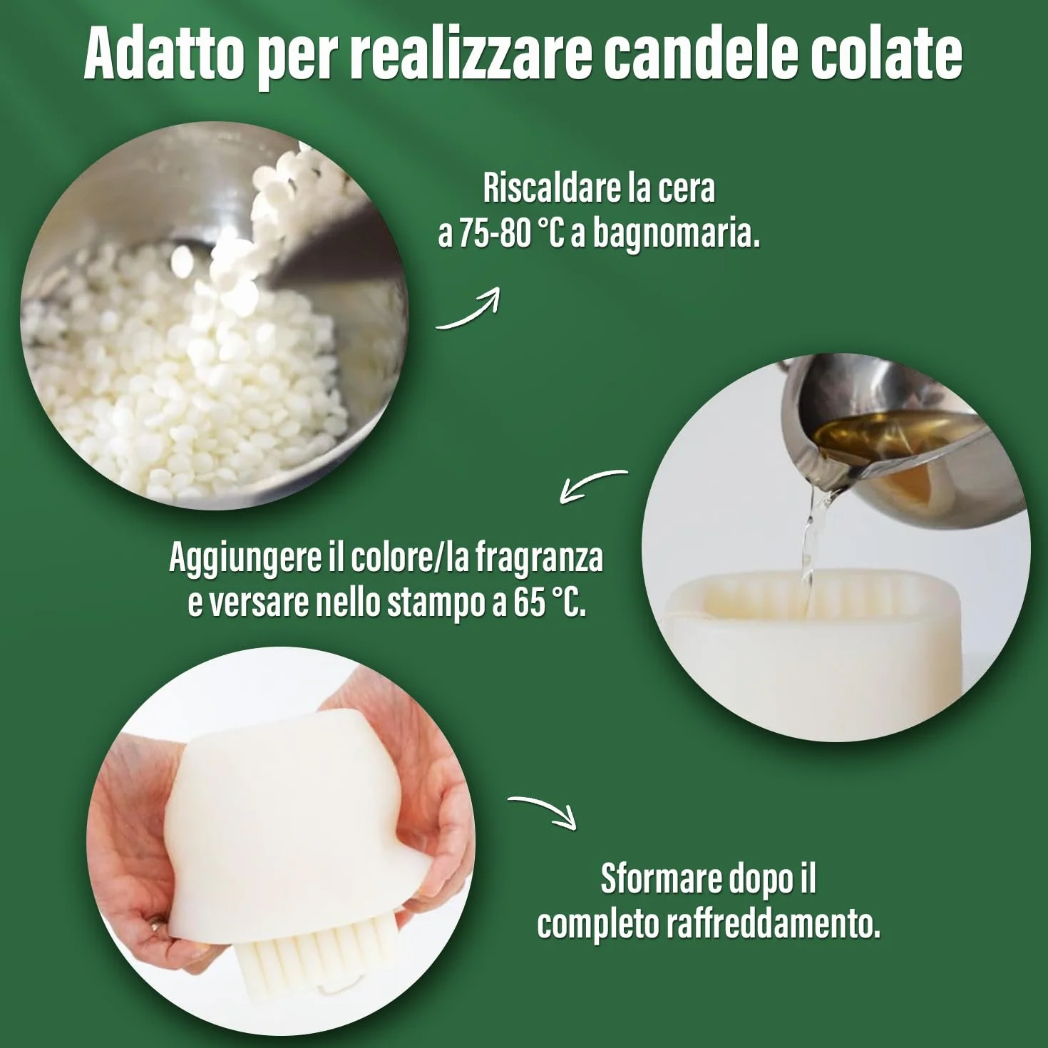 VEGISHINE Cera di Soia per Candele, Naturale Cera di Soia per Candele 1kg, Cera per Candele fai da te, Prima Qualità Cera di Soia per Candele 1kg 2kg 5kg 10kg