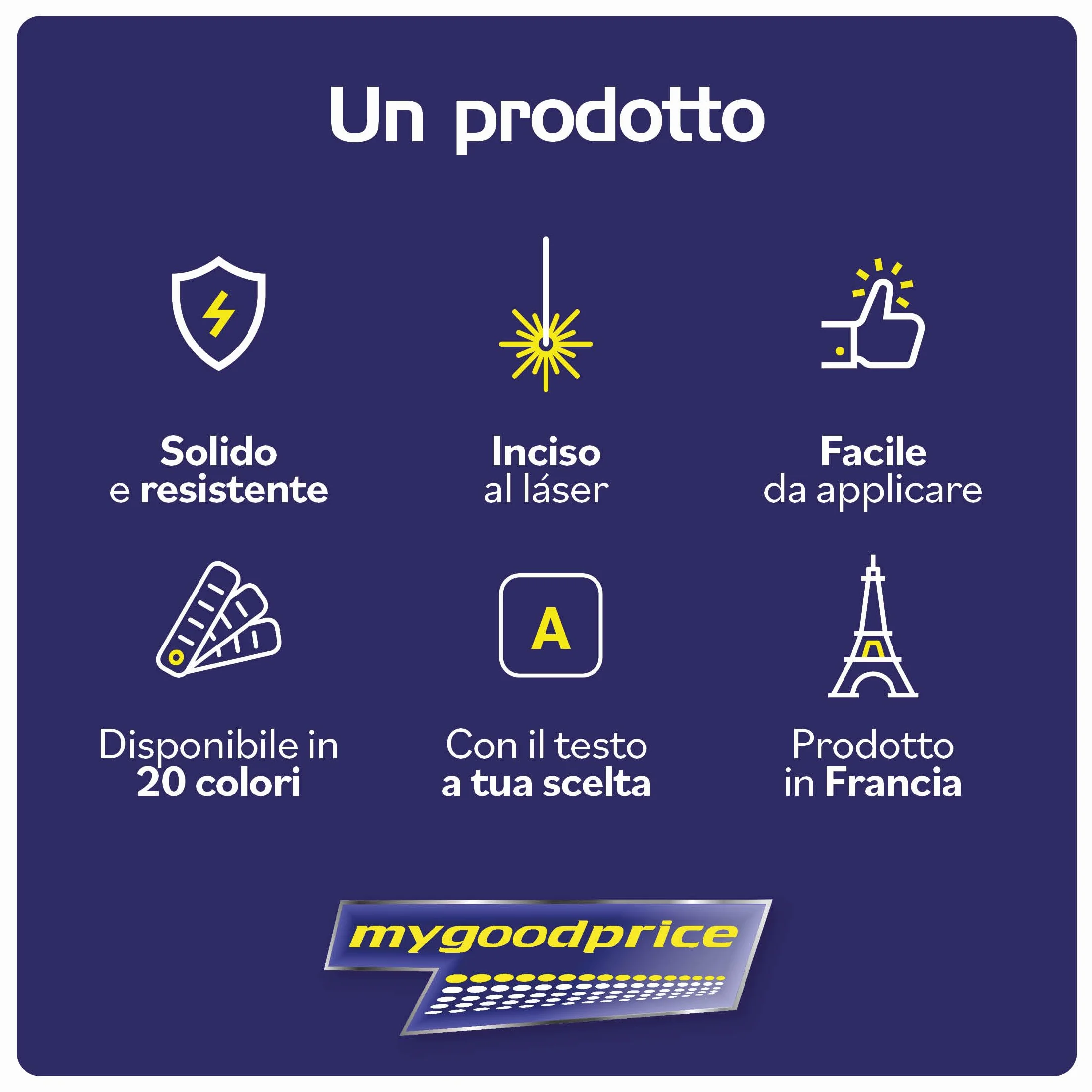 Mygoodprice - Targa per Nome della Cassetta delle Lettere, Autoadesiva, Dimensioni: 10 x 2,5 cm, Personalizzabile da 1 a 3 Righe