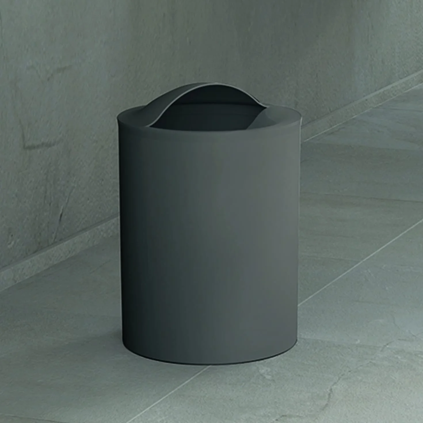 GEDY G-Eye Gettacarta Grigio, Misure e Peso Cestino Bagno: 26,5X19X19 CM & 0,25 kg, Realizzato in Resine Termoplastiche, Pattumiera Bagno Design R&S Gedy 100% Made in Italy, 2 Anni di Garanzia
