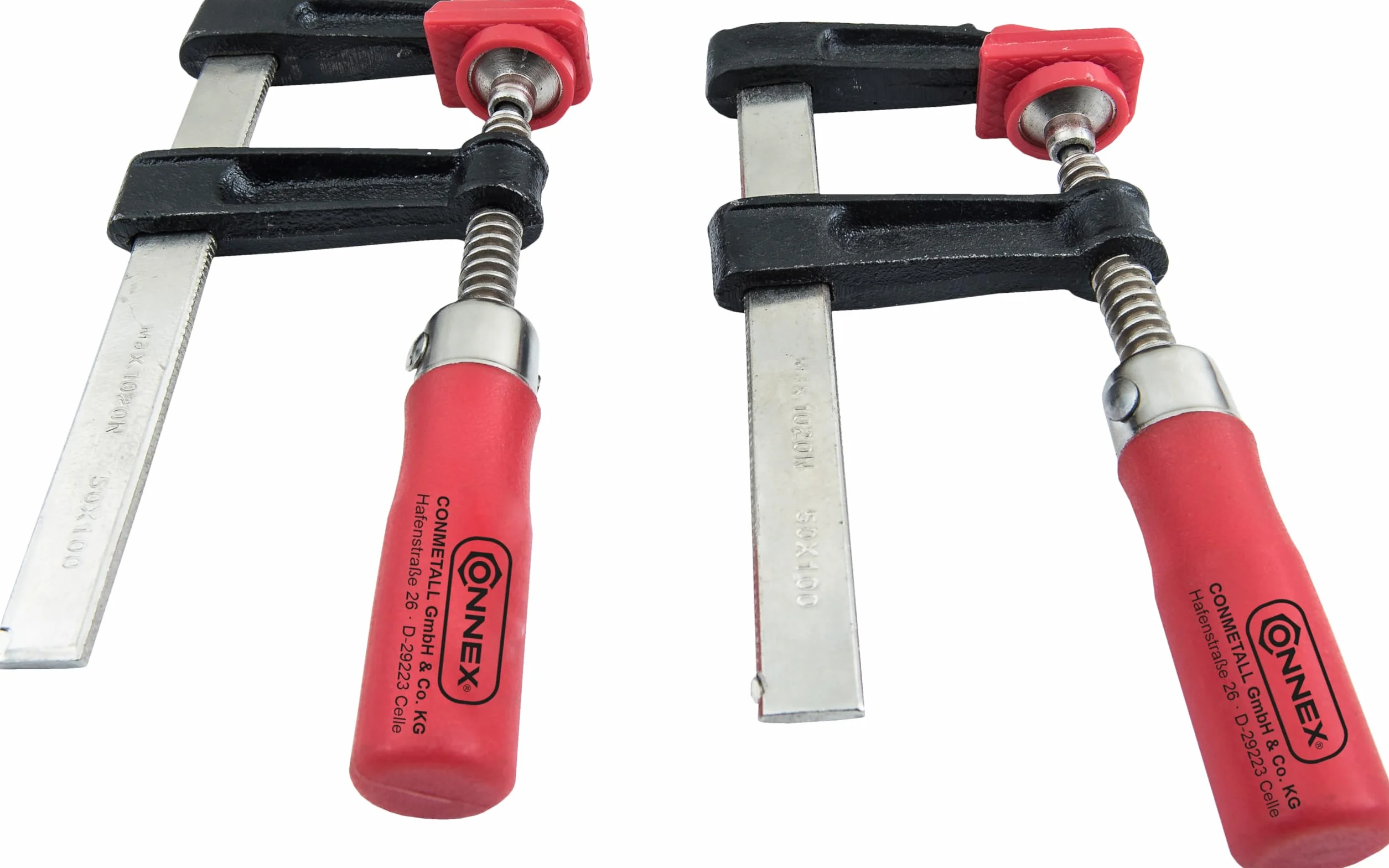 Connex COXT865210 - Strettoi a vite in ghisa, 100 x 50 mm, 2 pezzi