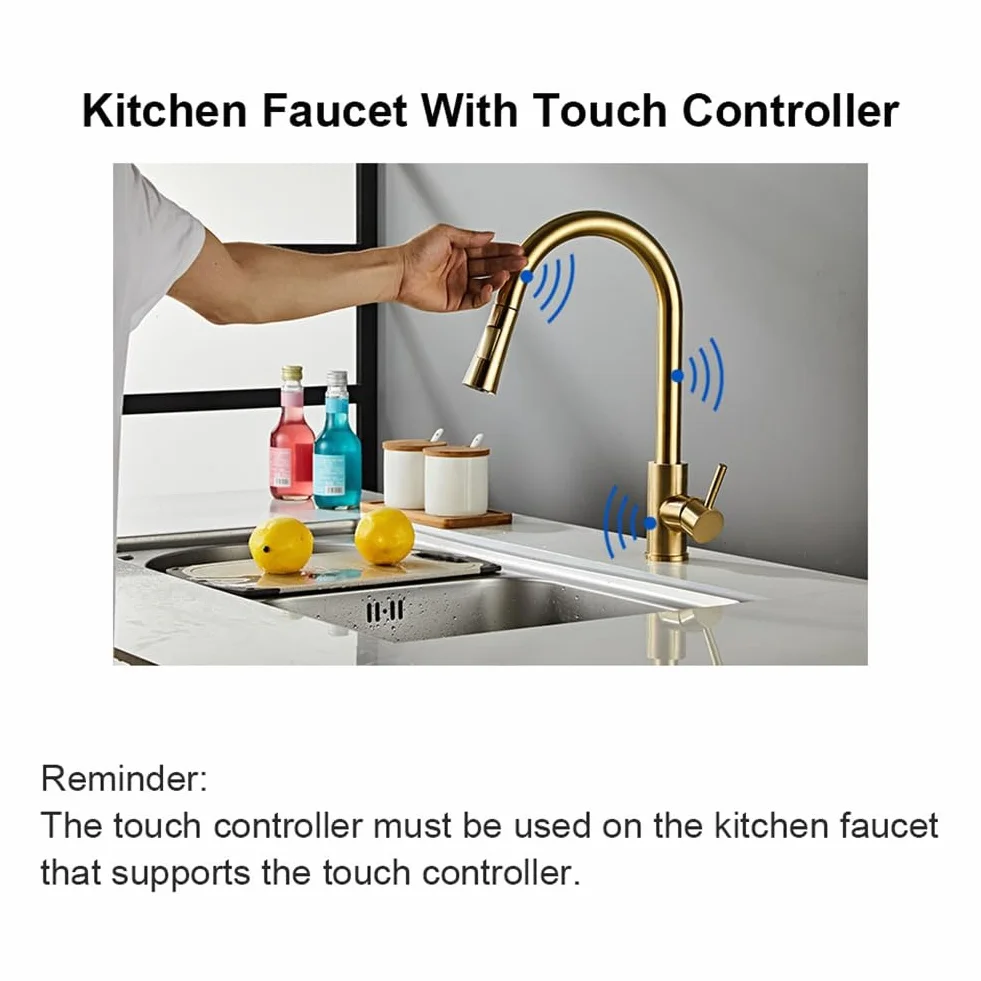 Controller touch intelligente con sensore a induzione per rubinetti da cucina con vano batteria, controllo touch estraibile per rubinetti da cucina, durevole, facile da usare B