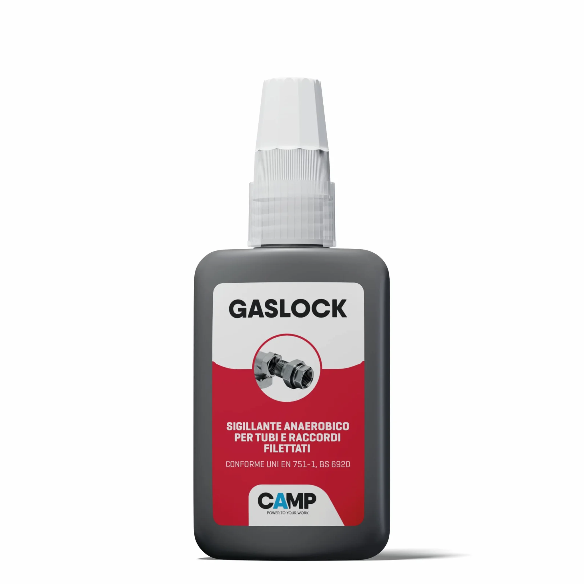 CAMP GAS LOCK Sigillante per tubi e raccordi filettati, per impianti aria, gas, acqua, oli, 50ml