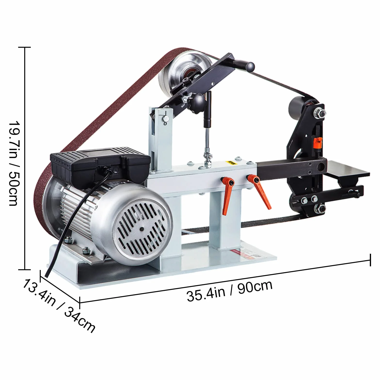 VEVOR Levigatrice Elettrica a Nastro 1,5KW, Smerigliatrice a Nastro Velocità 2800r/min, Levigatrice a Nastro con Diversi Tipi di Rettifica, per Lucidatura di Utensili, Metalli, Legno, Acrilico
