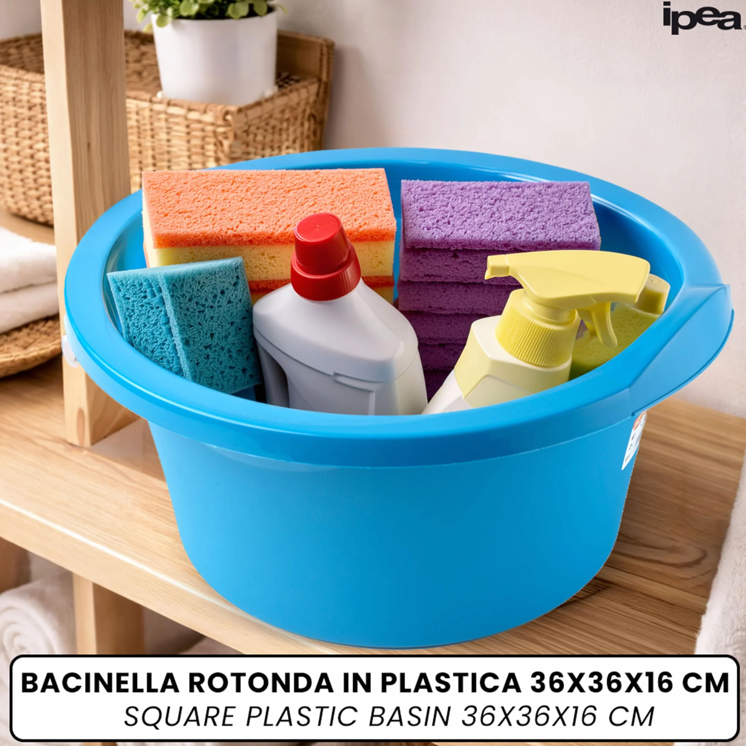 Bacinella Tonda in Plastica Multiuso 7L 36x36x16cm Made in Italy IPEA