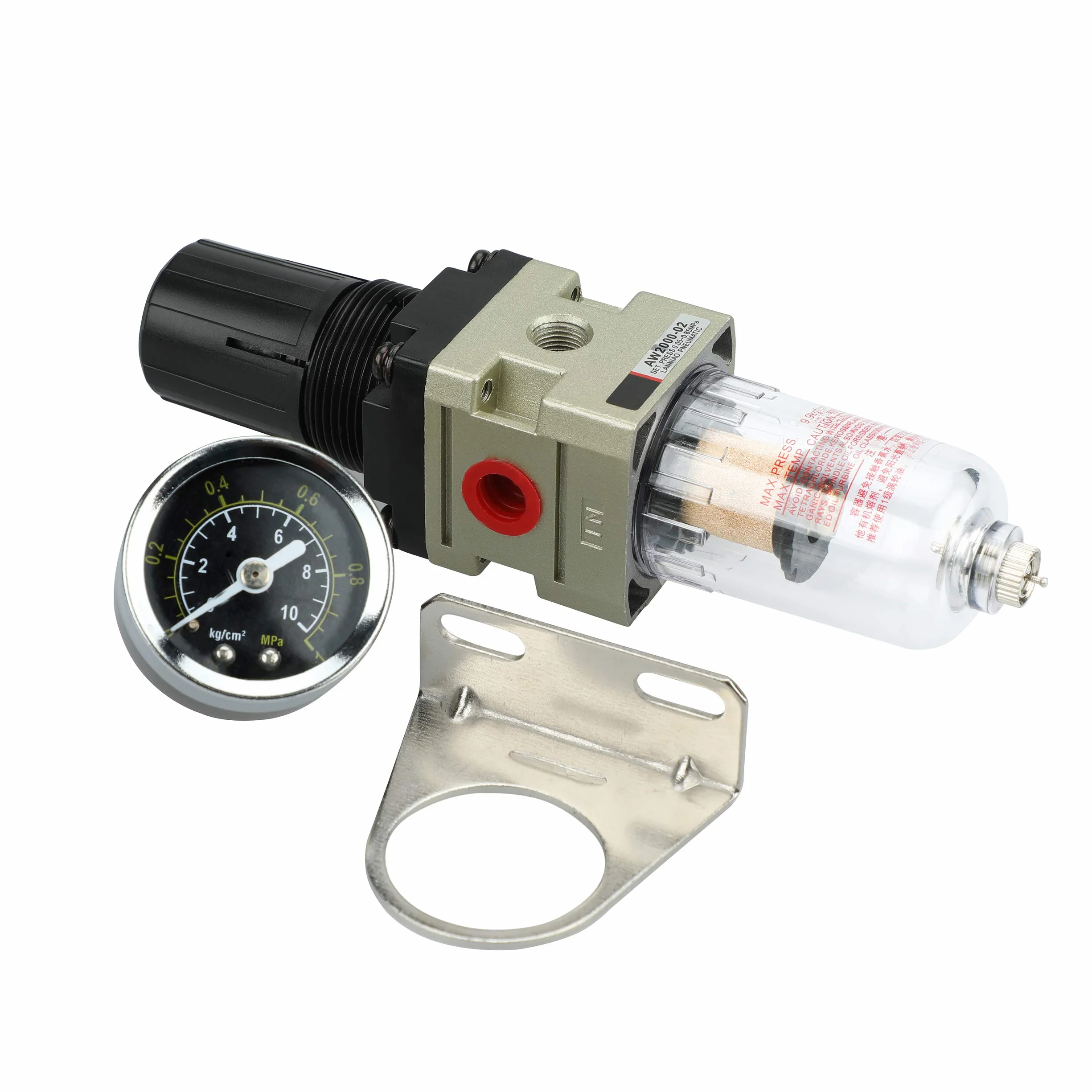 Nuovo separatore d'acqua Riduttore di pressione Regolatore d'aria compressa per compressore d'aria compressa, filtro 1/4 di pollice