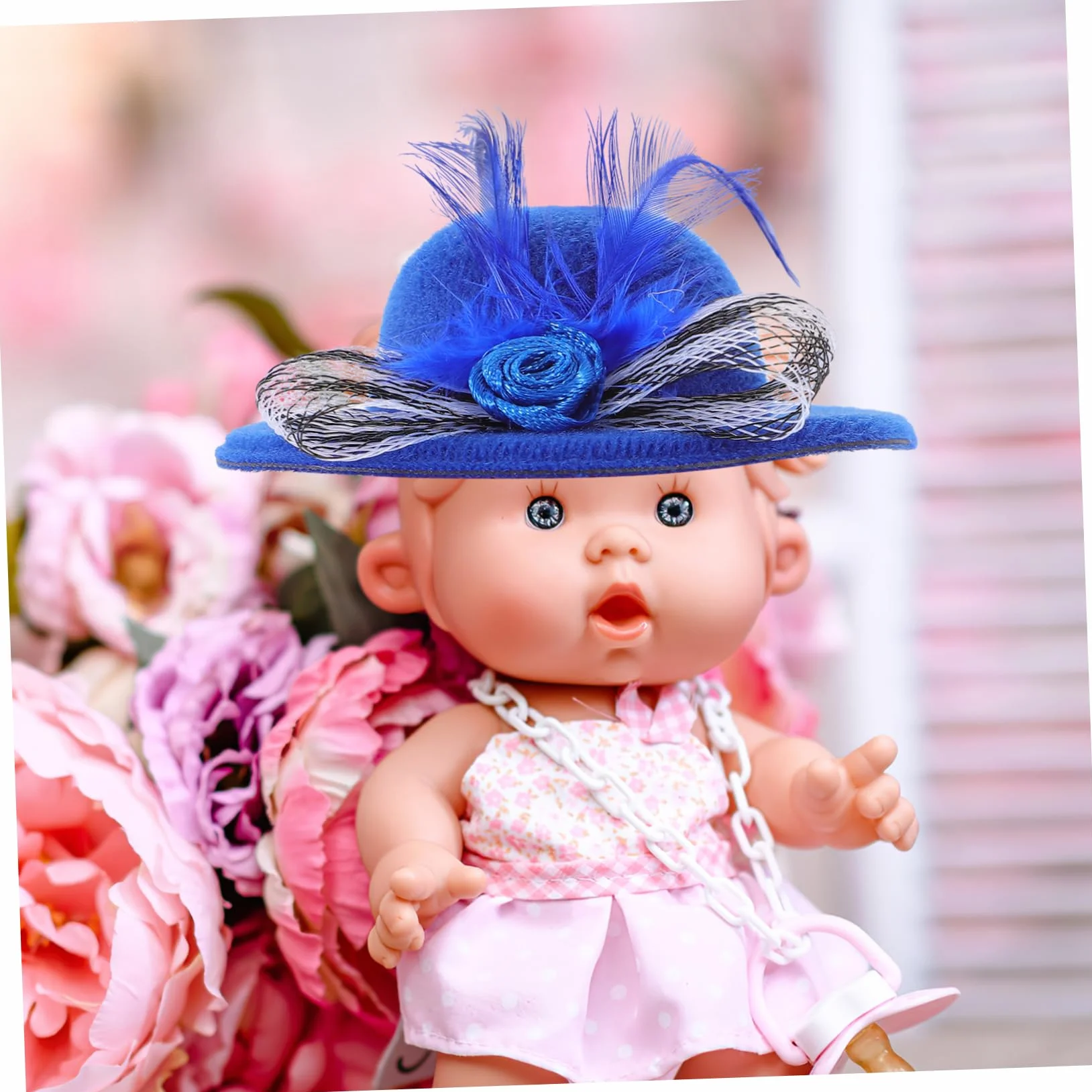 VICASKY 6 Cappelli Mini per Bambole da 6 Pezzi, Leggeri e Delicati, per Artigianato Fai da Te e Decorazioni Bambole
