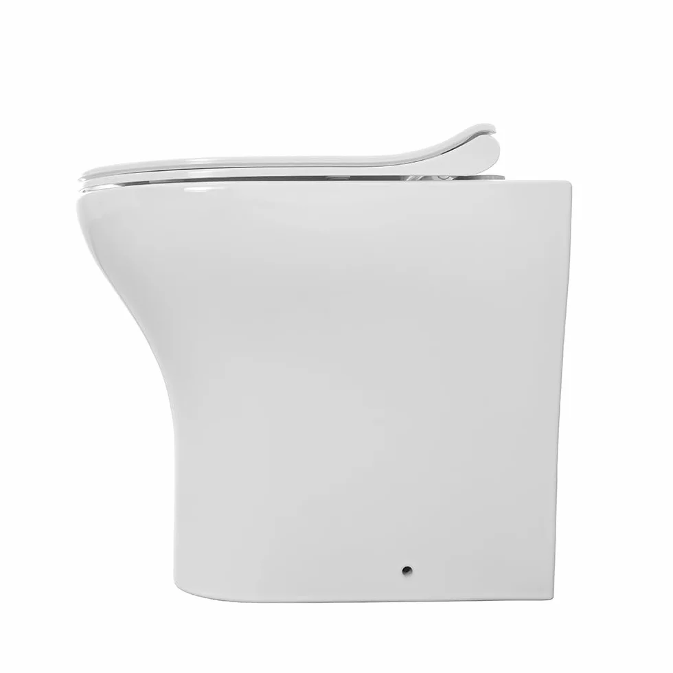 Wc singolo filomuro bianco lucido senza brida, scarico universale a parete o a pavimento, fissaggi inclusi, ITACA