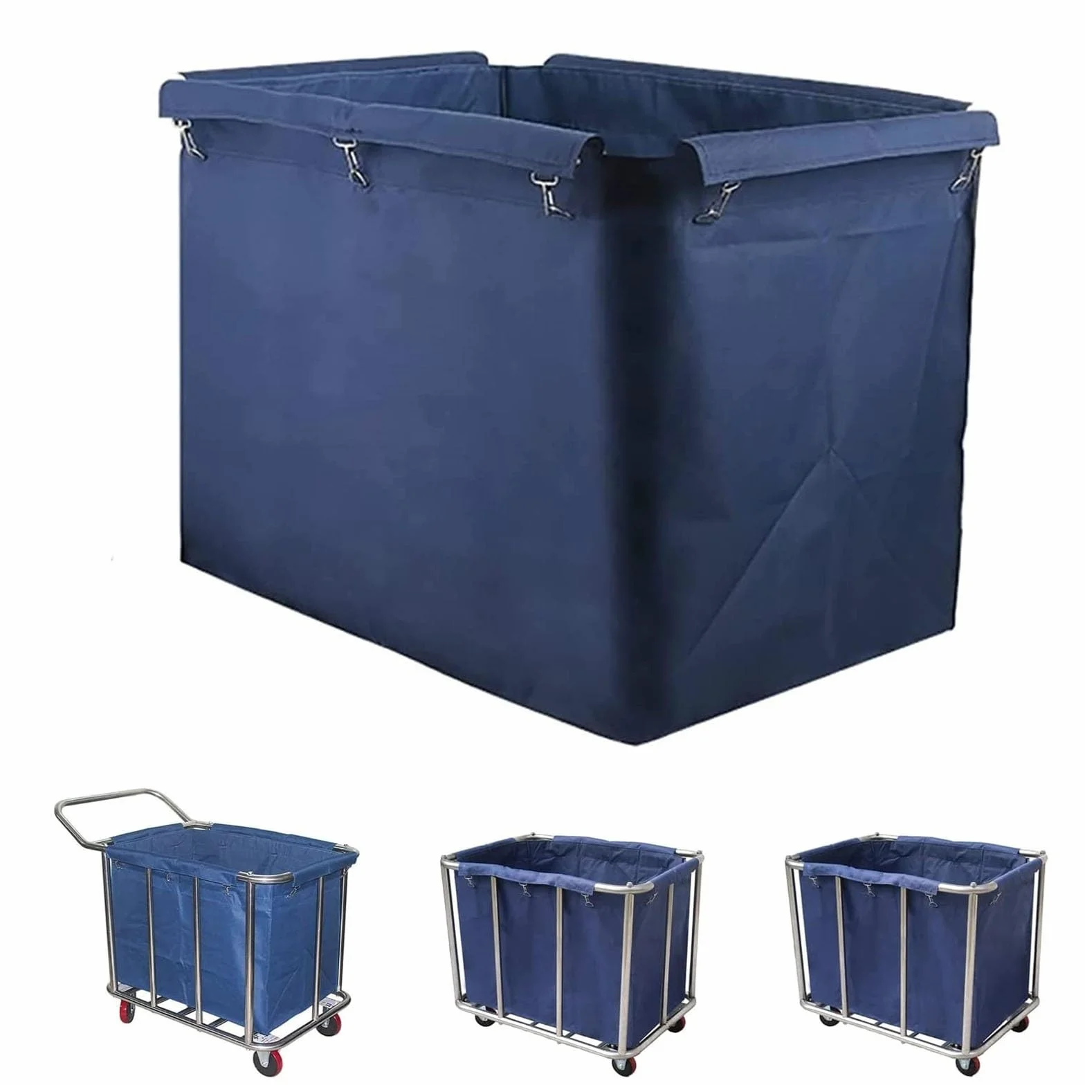 Borsa di ricambio per carrello della biancheria, borsa di ricambio per carrello portabiancheria commerciale rettangolare, cesto portabiancheria, 400 l, staccabile, impermeabile, in tessuto Oxford (B)