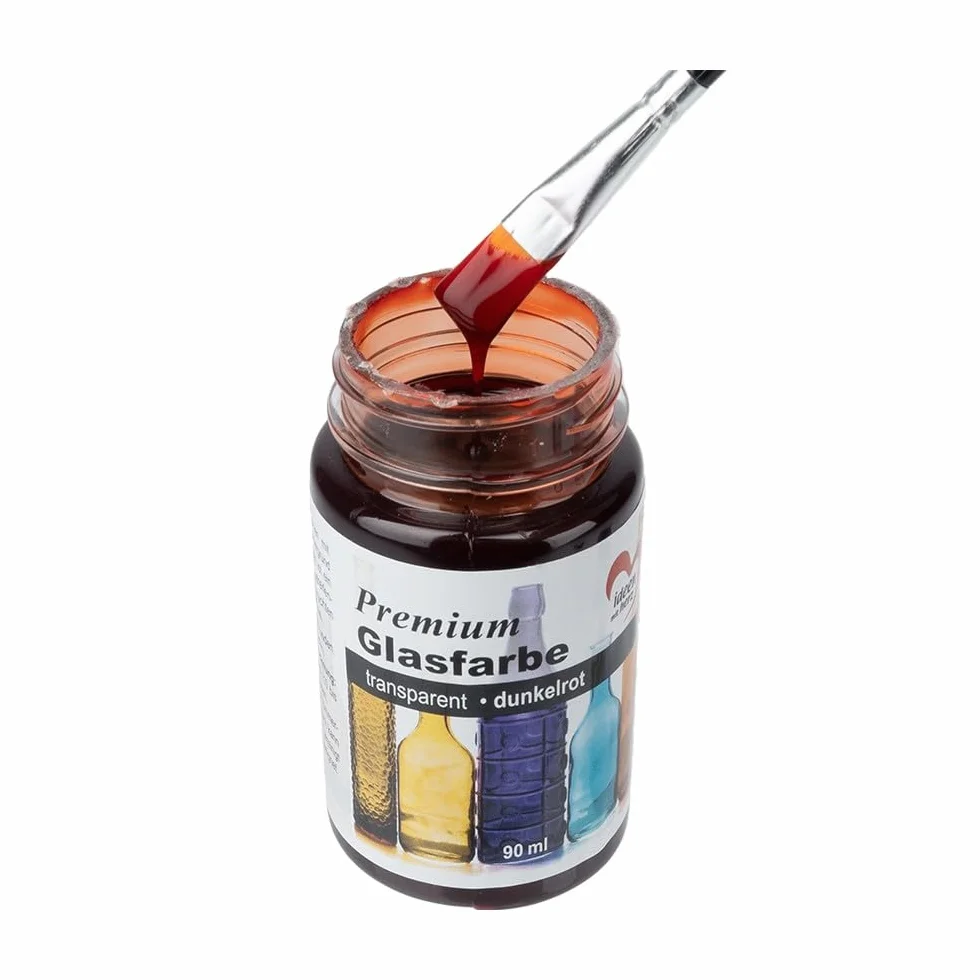 Ideen mit Herz Vernice per vetro di alta qualità, trasparente, impermeabile, 90 ml (rosso scuro)