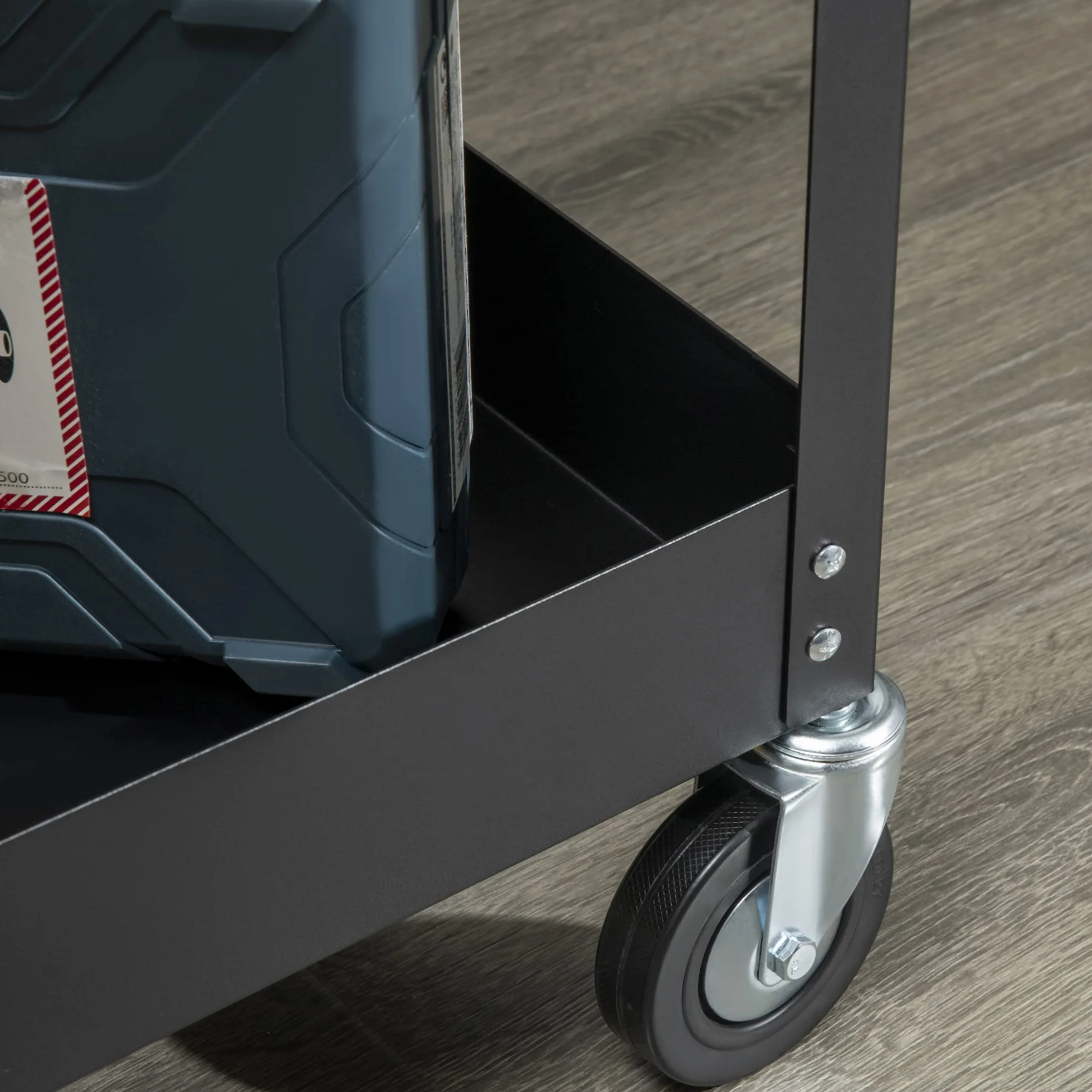 DURHAND Carrello Porta Utensili a 2 Ripiani, Officina Garage Acciaio 84.5x38x84cm Nero