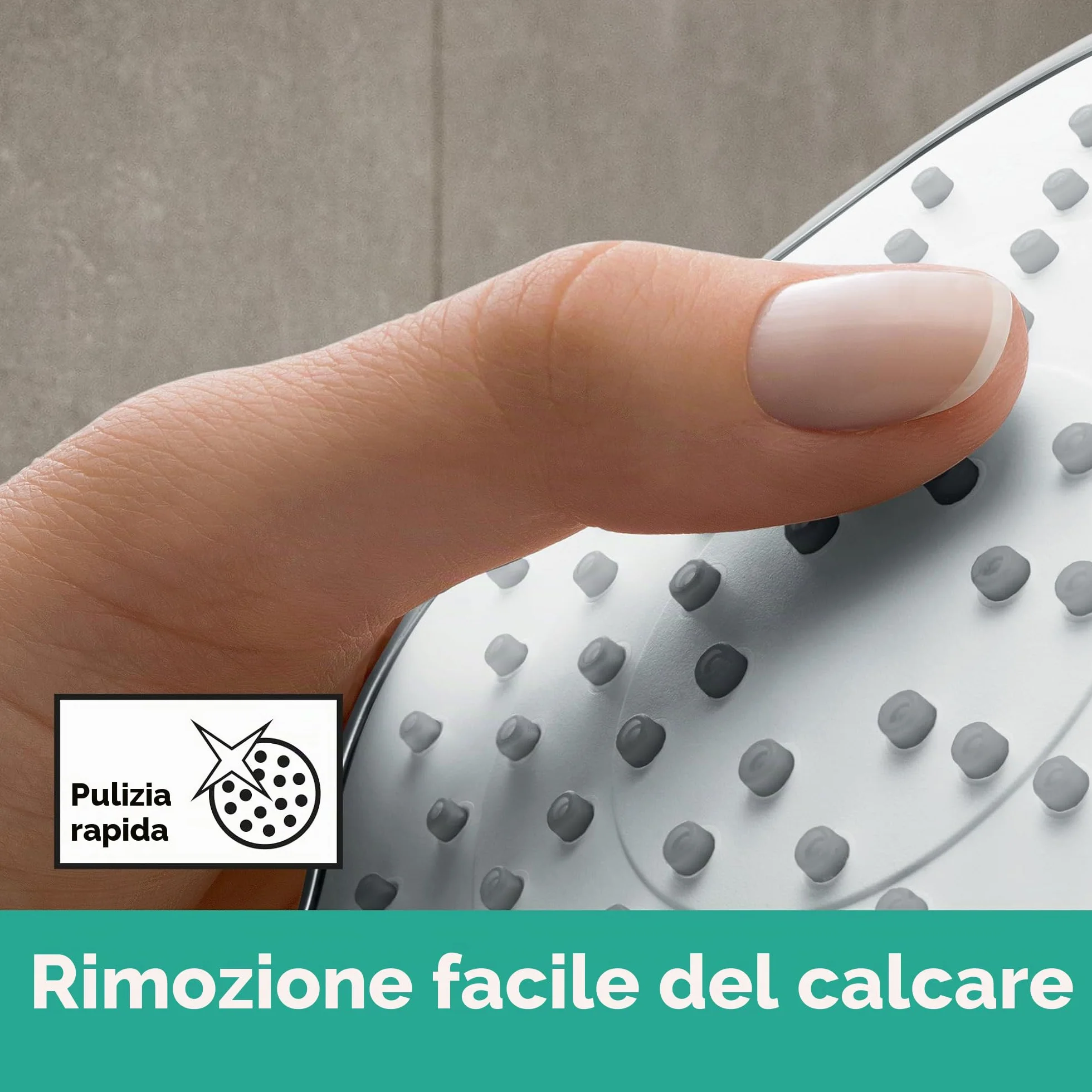 hansgrohe Crometta - Set Doccia, Doccetta con Asta Doccia 90Cm, Supporto Doccia e Flessibile Doccia 1,60M, Soffione Doccia con 2 Tipi di Getto, Bianco/Cromo