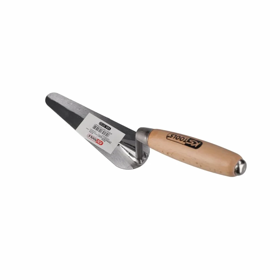 KS Tools 144.0132 - Cazzuola triangolare, con impugnatura in legno, 140 mm
