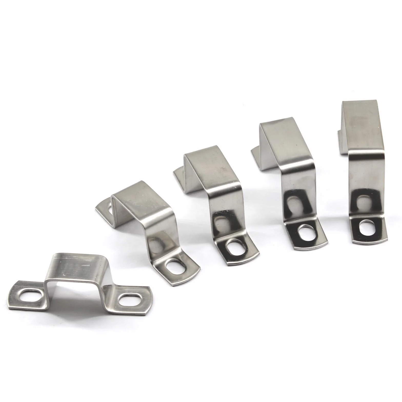 Supporto per tubo quadrato a forma di U, 30 x 30 mm, in acciaio inox 304, con viti autofilettanti in acciaio inox, 10 pezzi