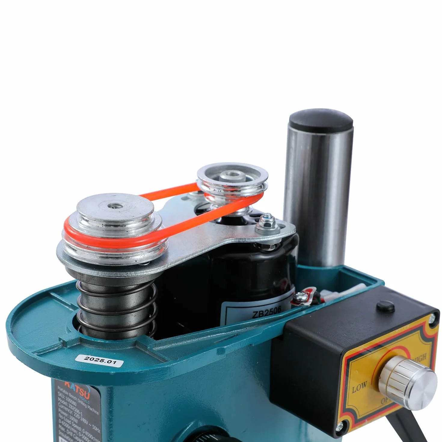 KATSU 100W Mini Trapano a Colonna Supporto per Banco da Lavoro con Interruttore Elettronico a Velocità Variabile e Mandrino da 6 mm per Legno, Metallo e Plastica