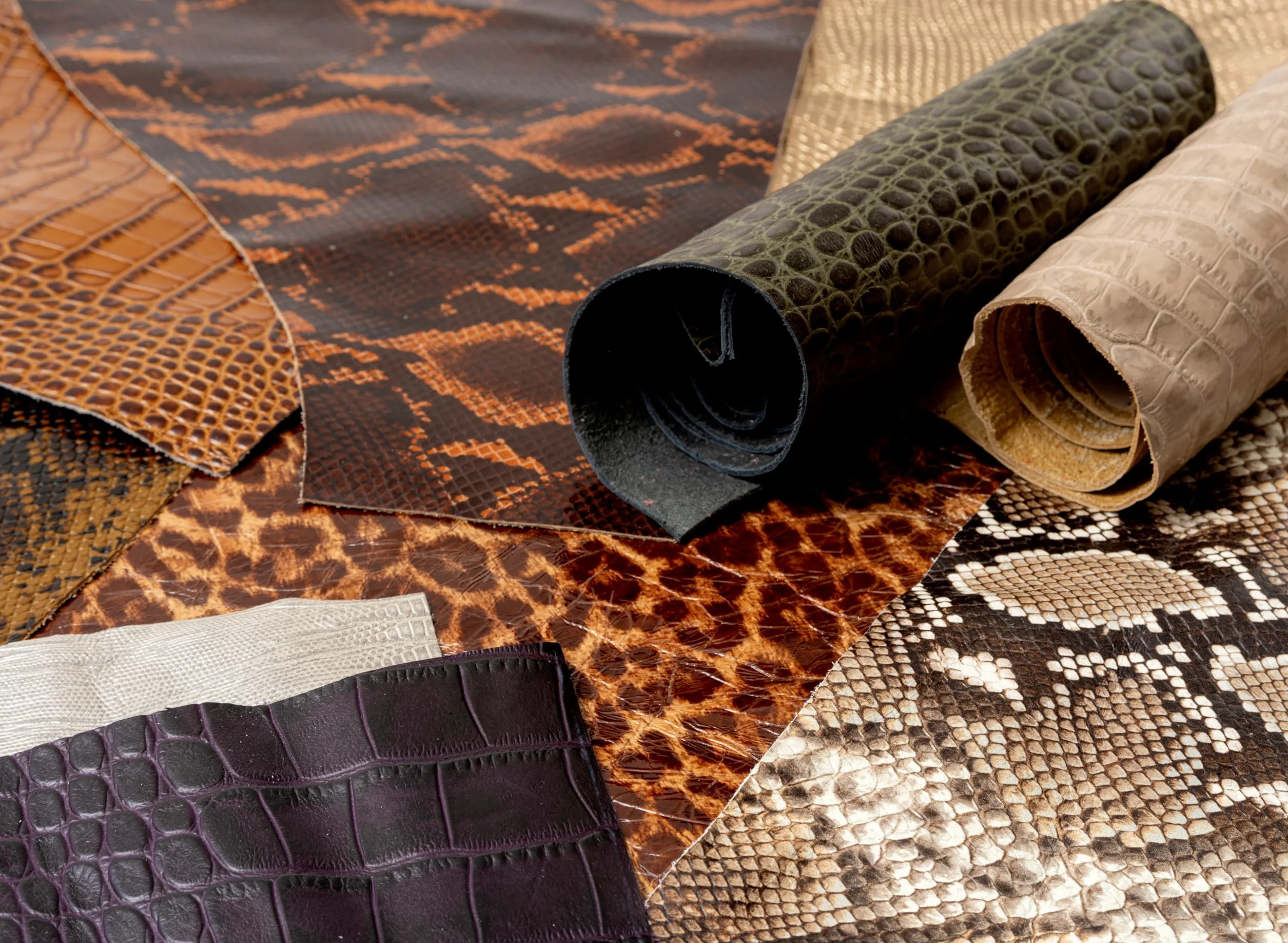 IPEA Ritagli di Vera Pelle Stampata Animalier Serpente Pitone Made in Italy