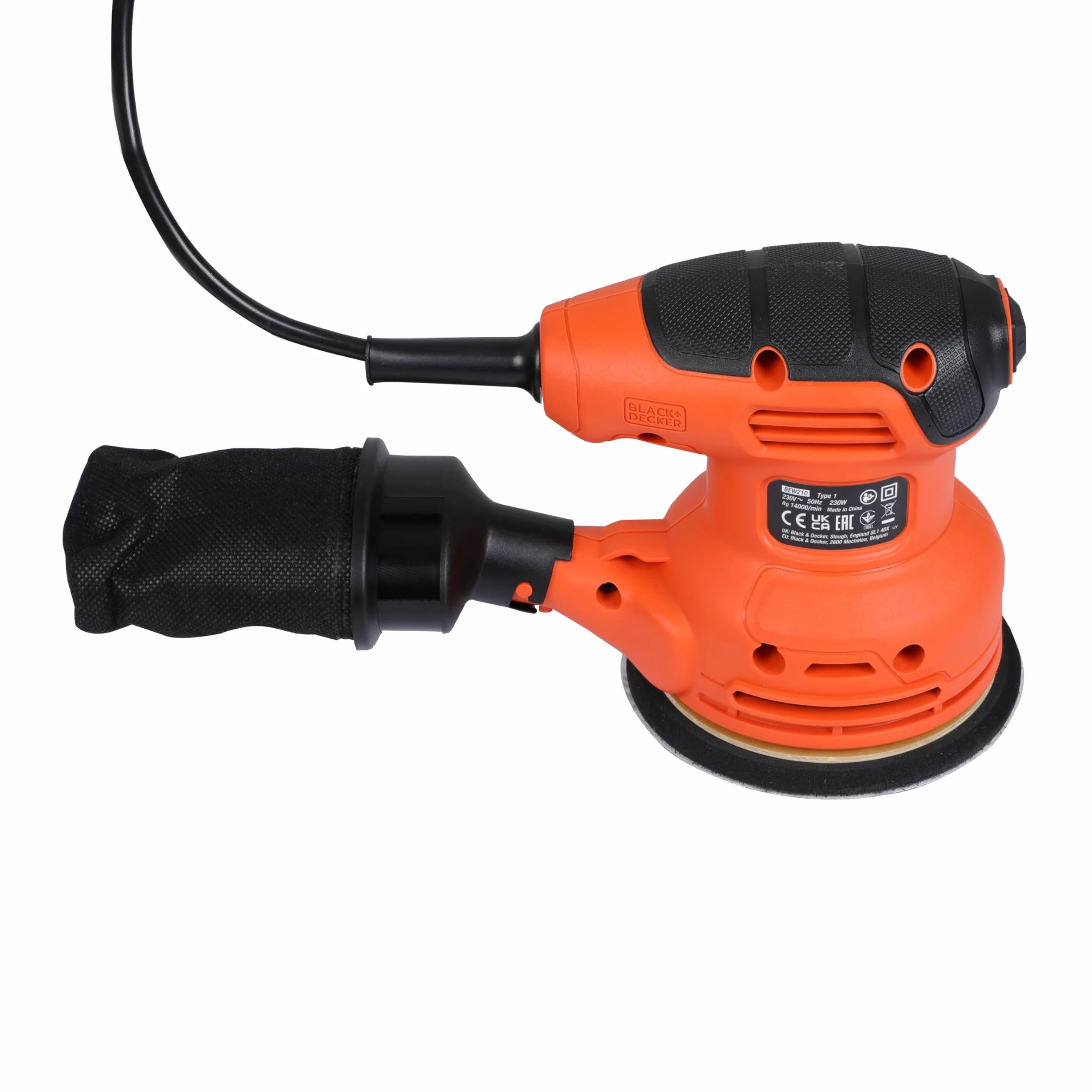 BLACK+DECKER Levigatrice roto orbitale 230W BEW210-QS con sacchetto raccoglipolvere