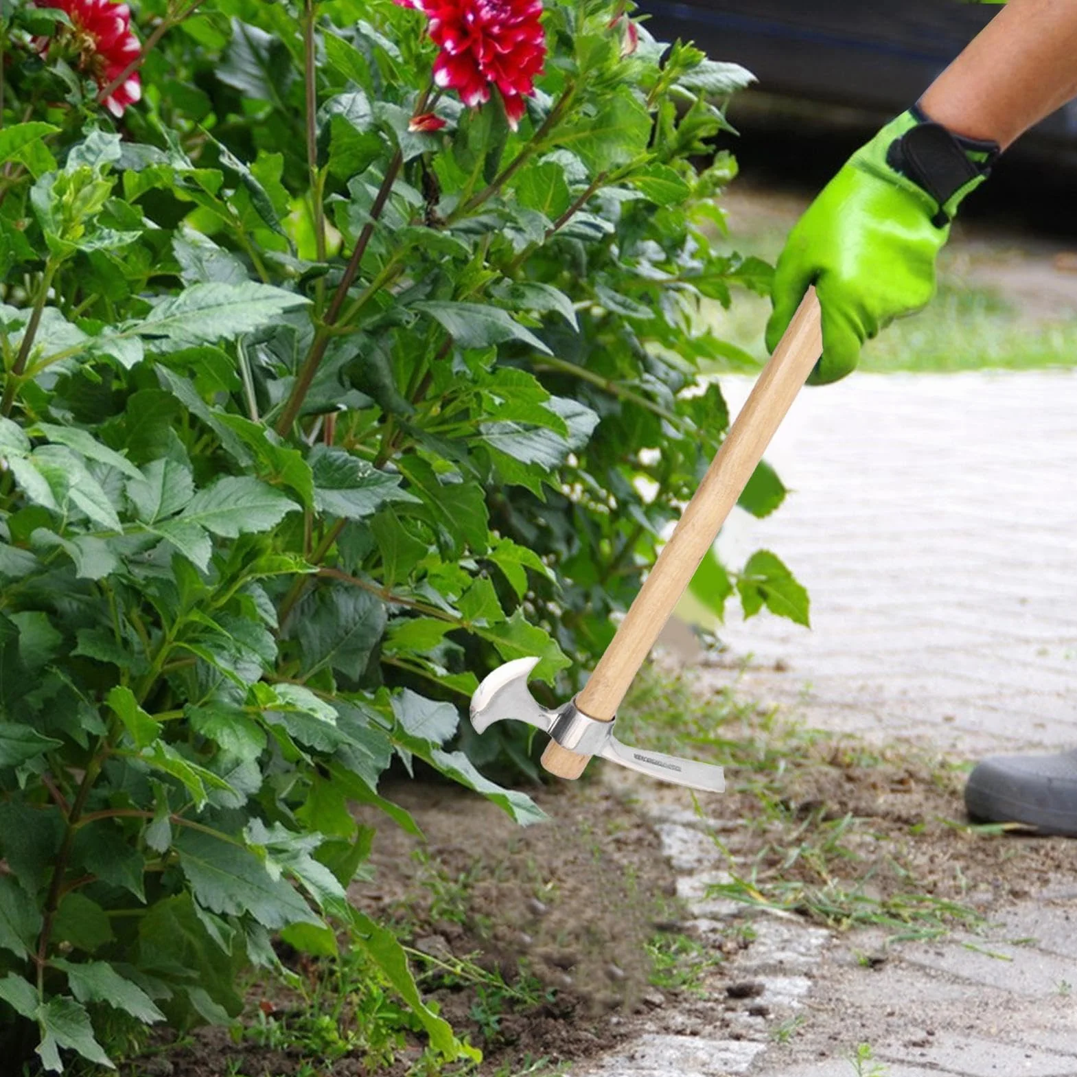 Zappa per scavare, piccone da giardino, piccone da giardino, con lama larga, strumento a mano efficiente, 41 cm