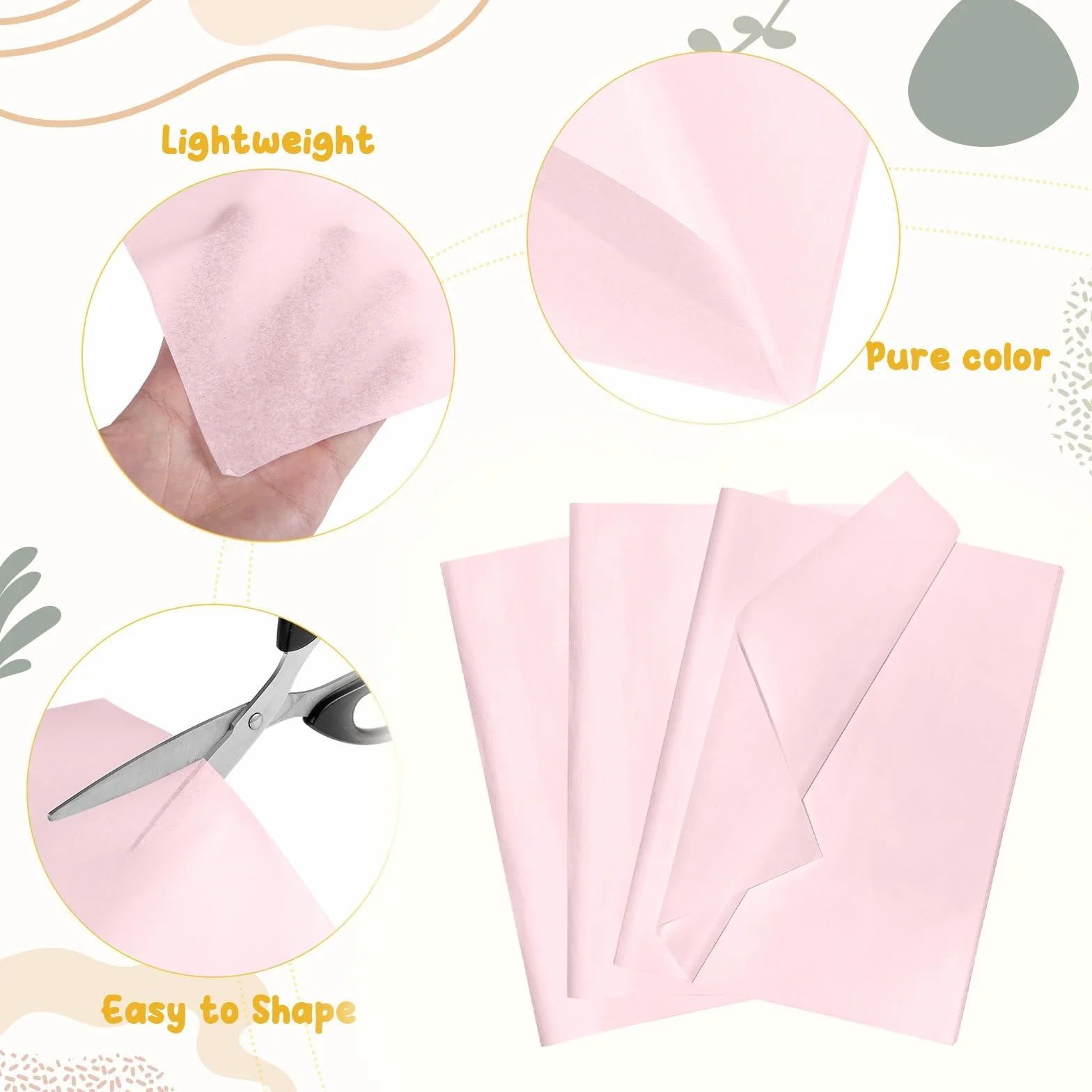 Carta Velina Rosa 35x50cm 60 Fogli per Confezioni Regalo Artigianale Compleanno Natale San Valentino