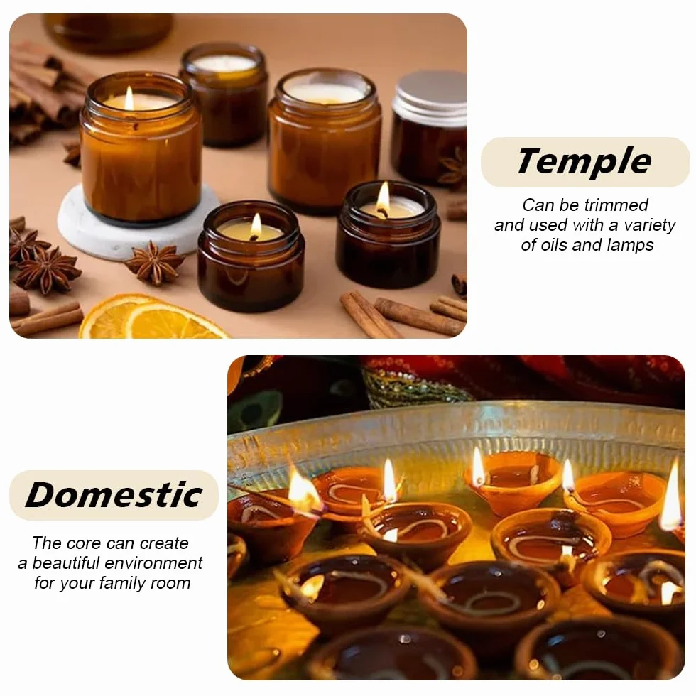 Stoppini per Torce Ad Olio 3 MM,Stoppino in Cotone,Stoppini per Lampade,Stoppino per Fiaccola Citronella,Stoppini per Lumini Ad Olio,Stoppino per Candele a Cera Liquida per Candela Fai Da Te