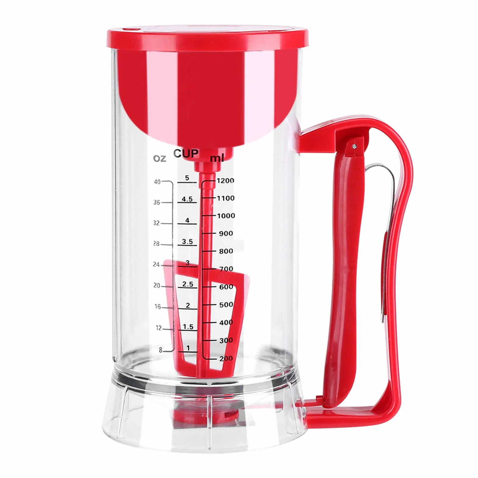 Cocoarm Dispenser per Pastella Automatico, 1200 ml, Mixer Senza Fili per Pancake e Waffle, con Camera Trasparente, Alimentato a Batteria