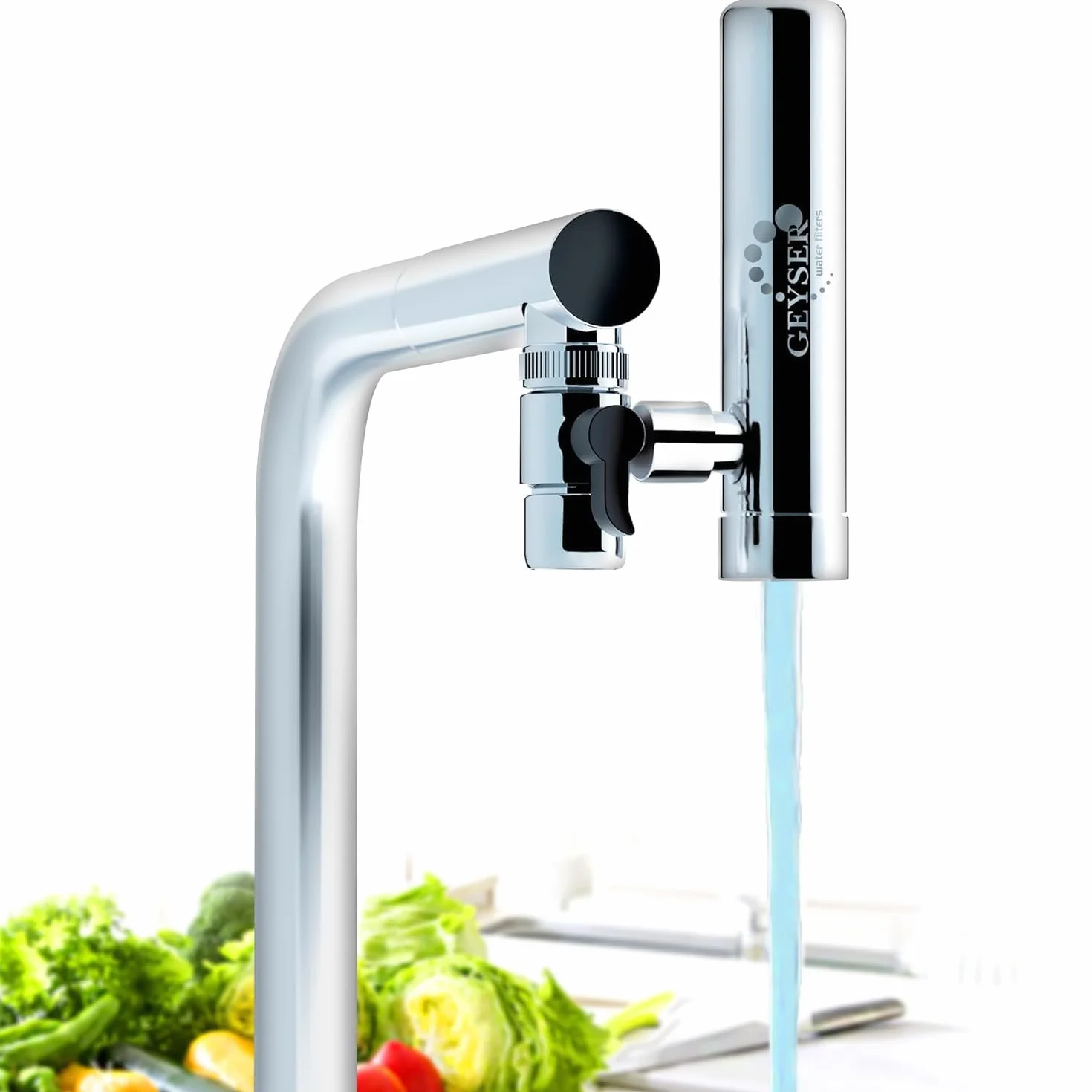 GEYSER EURO (3000L) Filtro acqua rubinetto con esclusivo sistema a cartuccia Aragón, riduce metalli, cloro, batteri e pesticidi, depuratore acqua domestico (1 Cartuccia Inclusa)