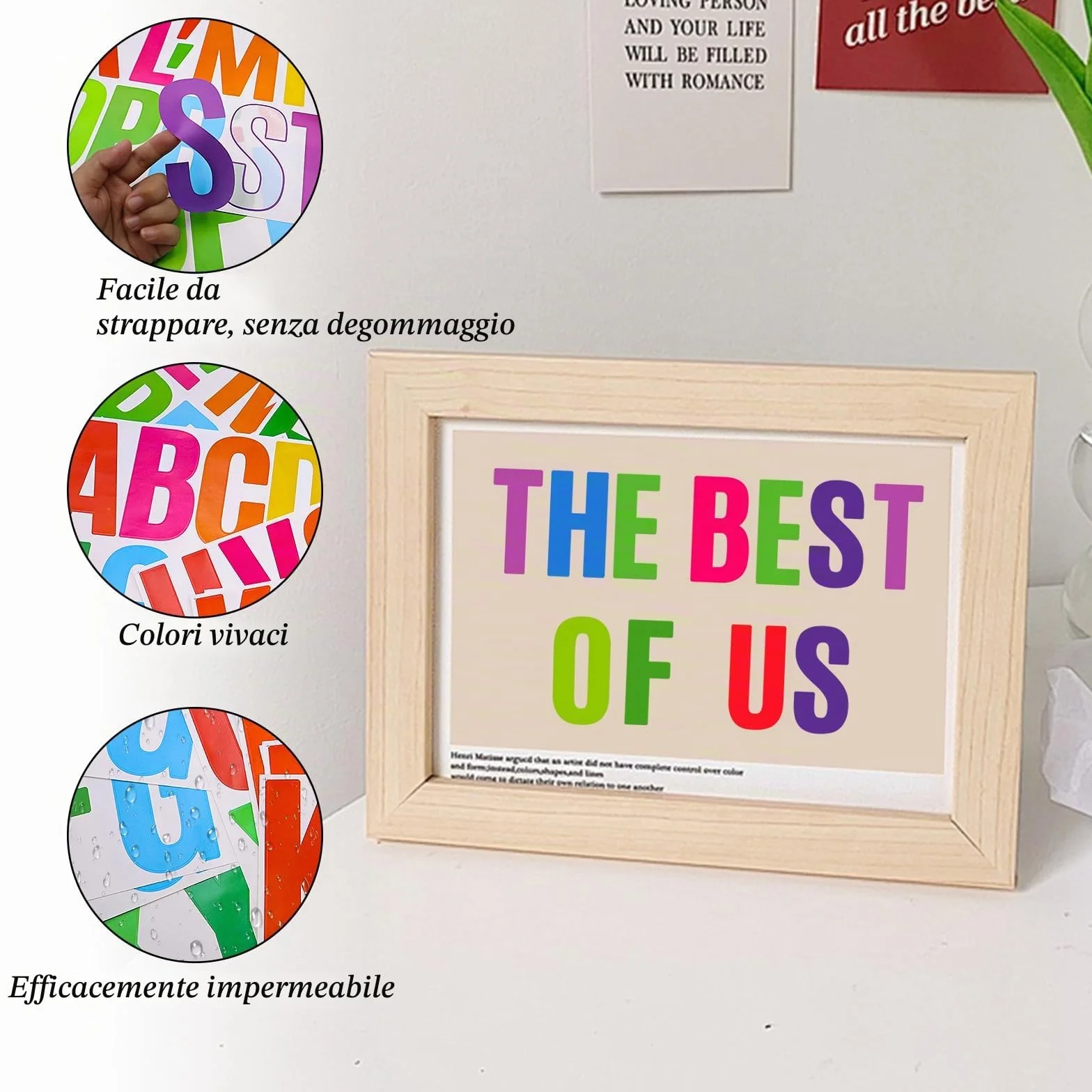 GETRICH 15 Fogli 10.3CM Lettere Adesive Grandi Lettere Autoadesive in Vinile Lettre Autocollantes,Lettere Adesive Grandi per Artigianato, Cassetta,Porta, Cassette Postali, Auto, Scrapbooking Bottiglia
