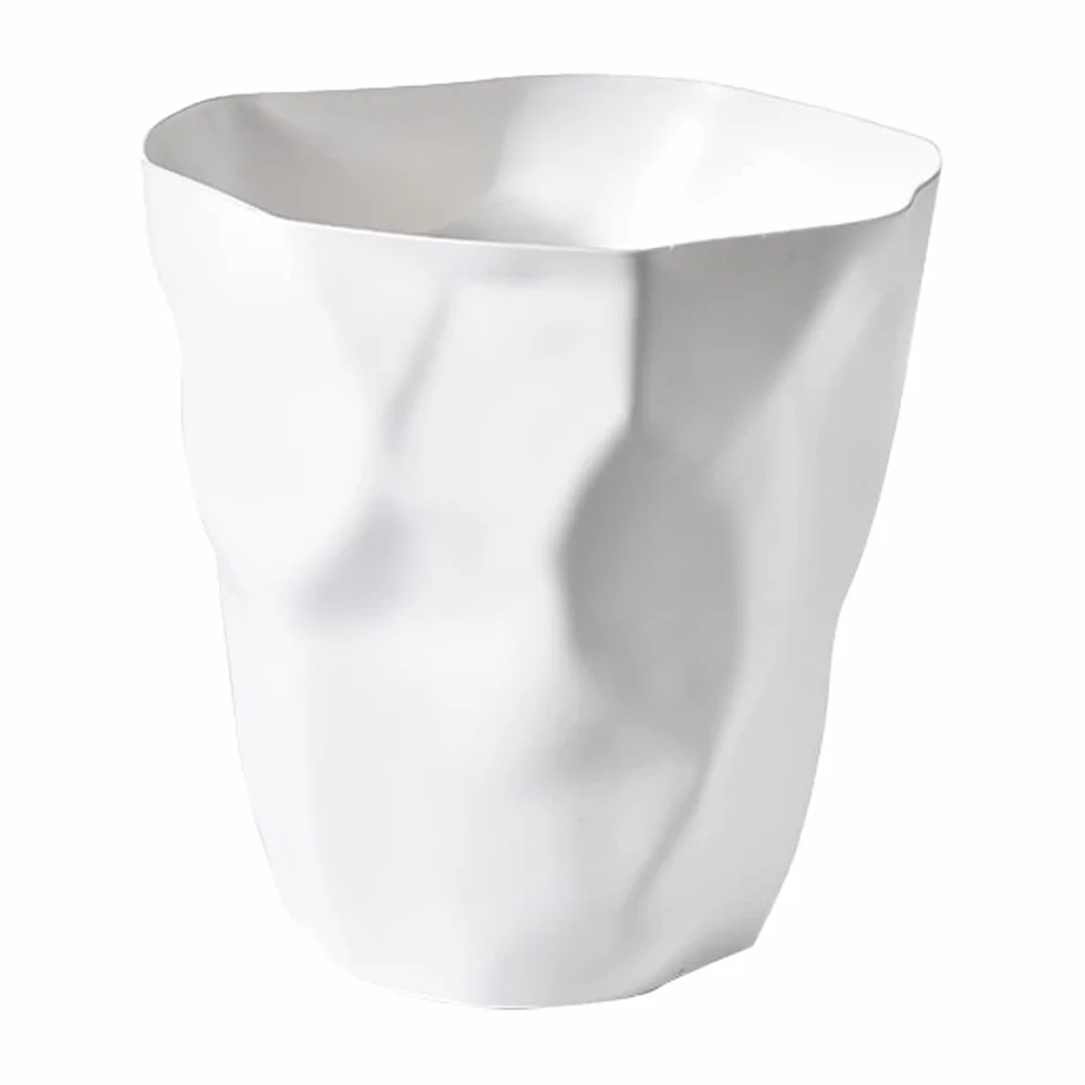 Cestino per la carta in plastica, per l'ufficio e camera da letto irregolare ecologico (bianco)