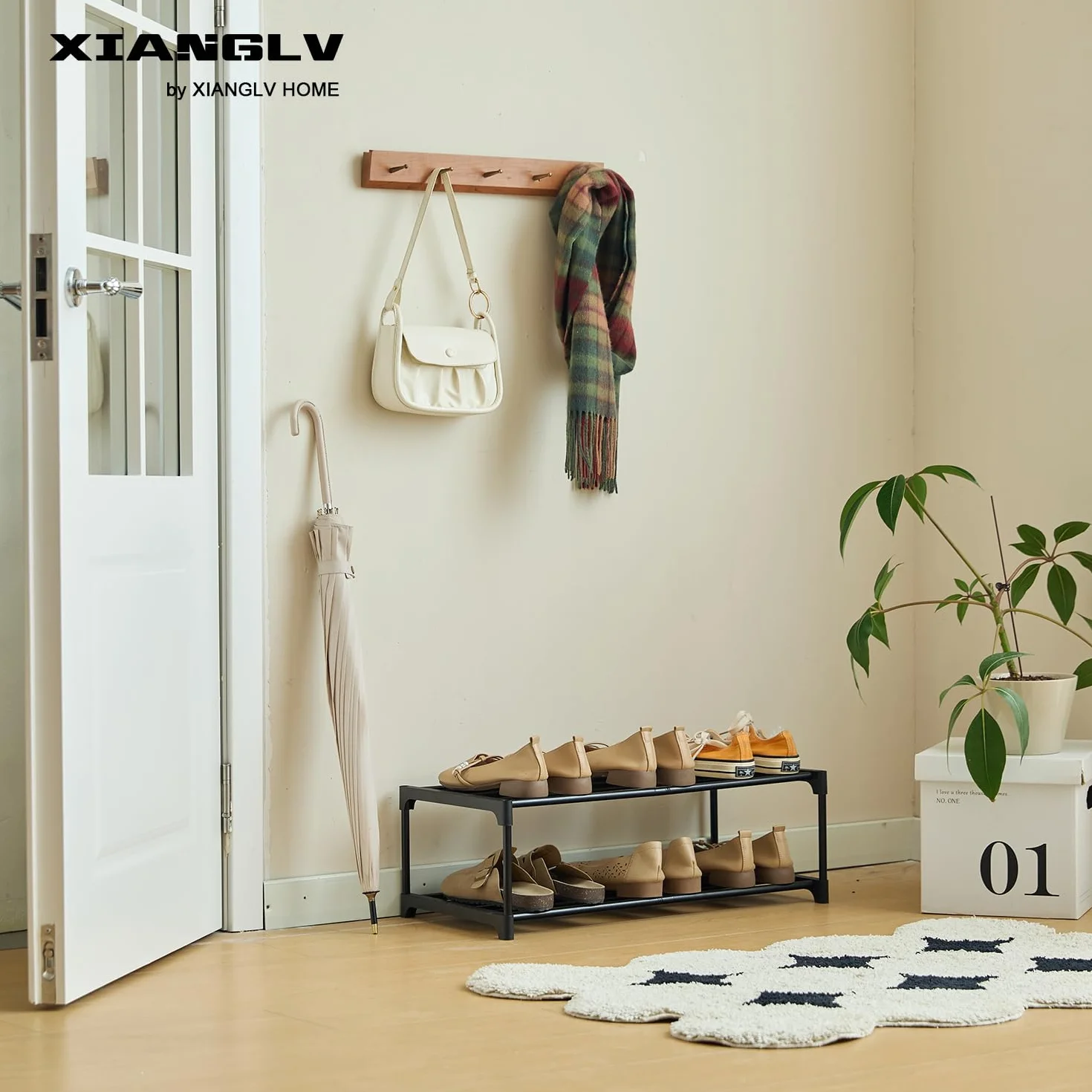Scarpiera Organizer a 2 Strati, Capacità 6 Paia Di Scarpe, Design Antiruggine, Ldeale Per Dormitori, Case Di Noleggio e Balconi, Lmpilabile Scarpiera Risparmiare lo Spazio L60*P18*A28