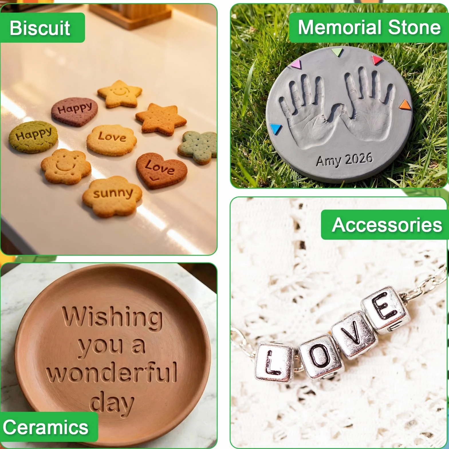 Timbri Lettere Alfabeto X 72PCS, Timbri per Argilla Stencil Lettere Maiuscole e Minuscole, per Ceramica, Biscotti e Decorazione Personalizzata di Torte, Strumento Timbro con Numeri e Lettere