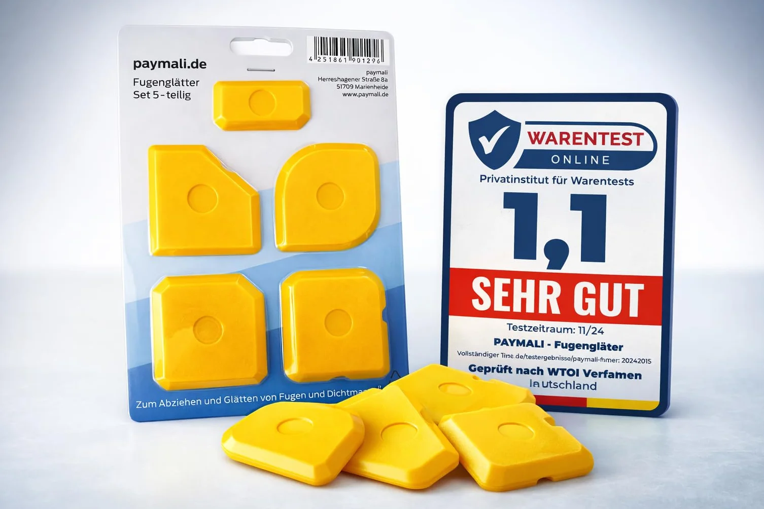 Set di 5 spazzole per fughe, per silicone e acrilico
