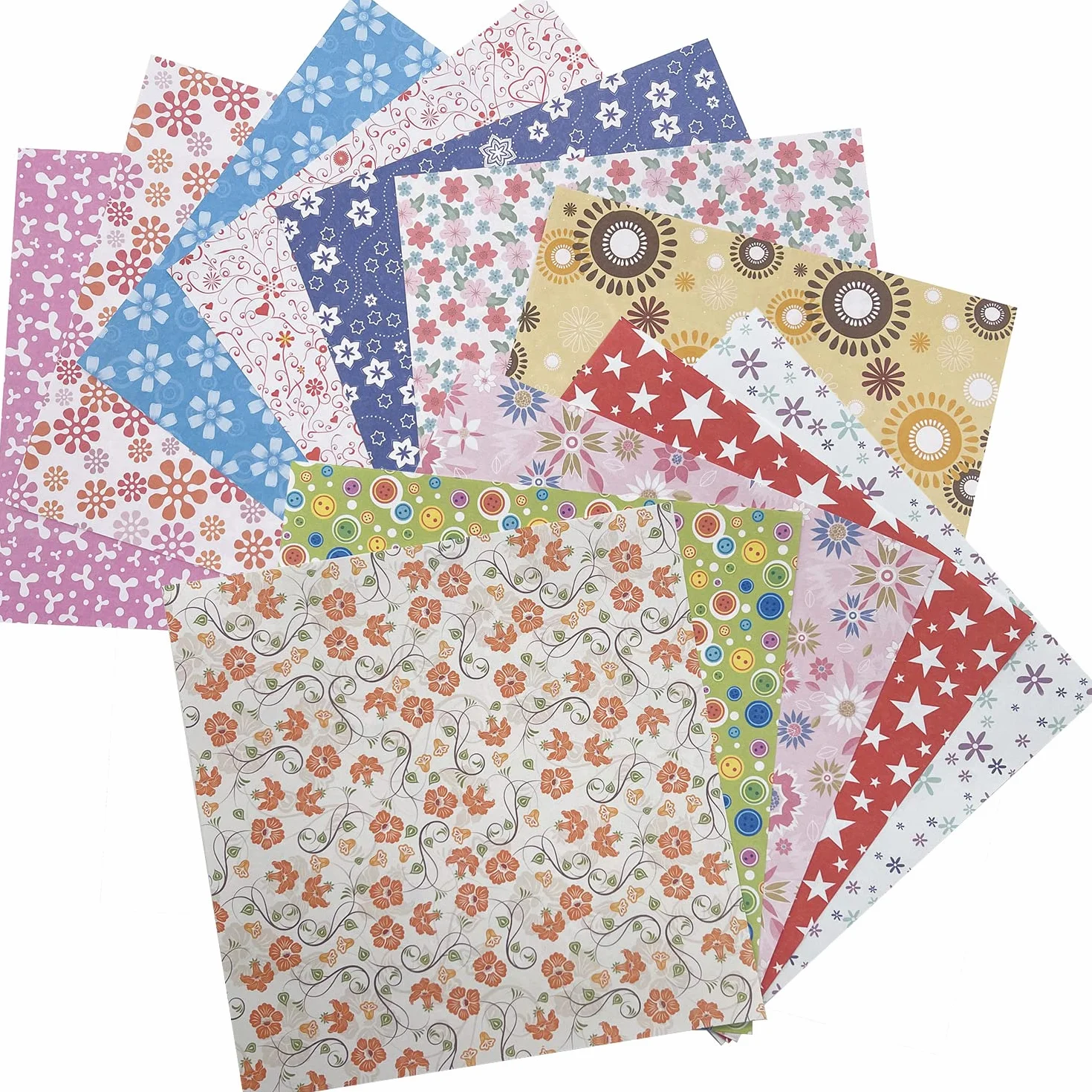 Carta pieghevole da origami - 72 fogli di carta giapponese con 12 motivi diversi 14 x 14 cm Quadrati Carta Colorati unilaterale per progetti artistici e artigianali fai da te per bambini e adulti