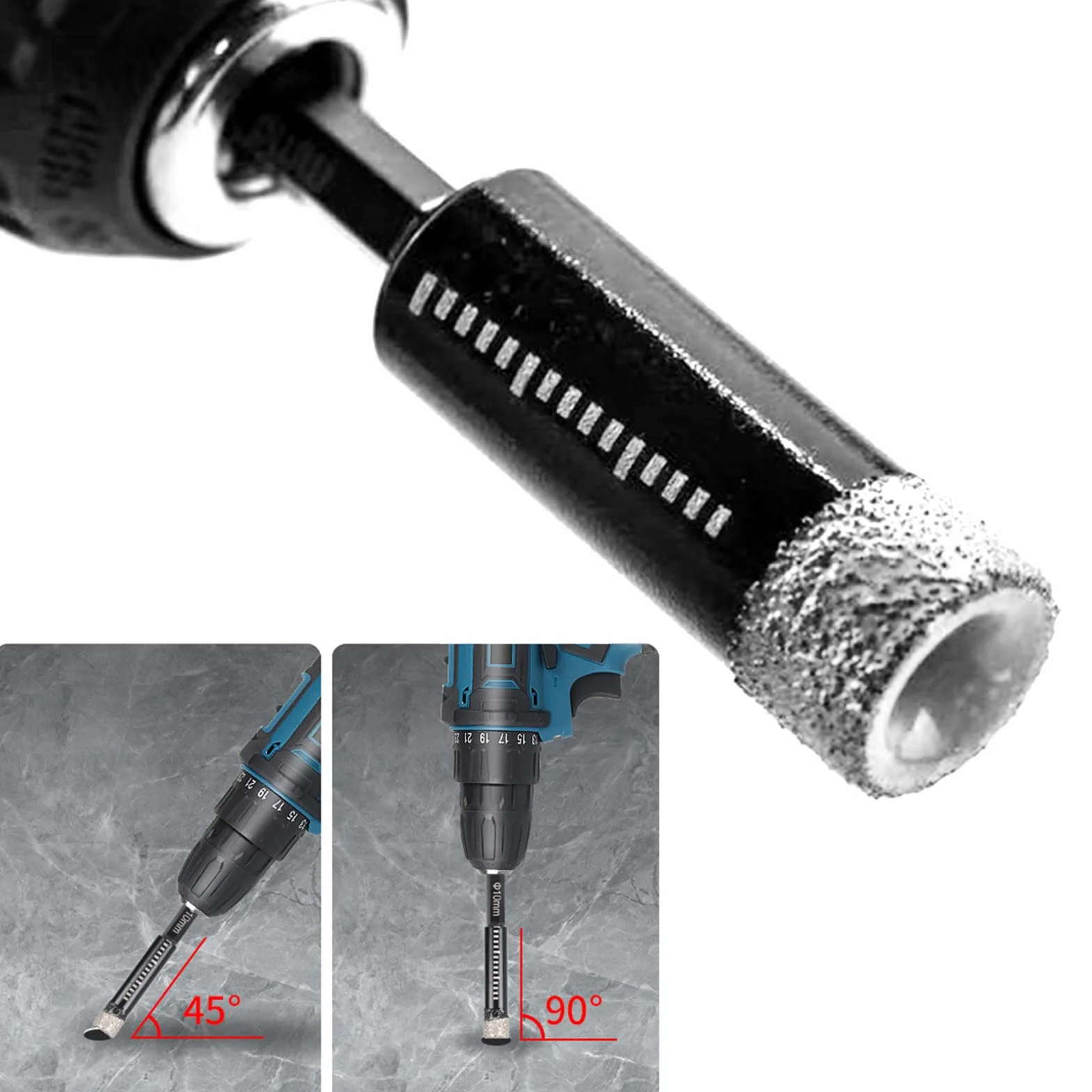 1 pezzi 6mm Punte Diamantate,Punte Trapano Diamantate,con Codolo Esagonale,Funzionamento facile,per piastrelle,Ceramica,Marmo,granito