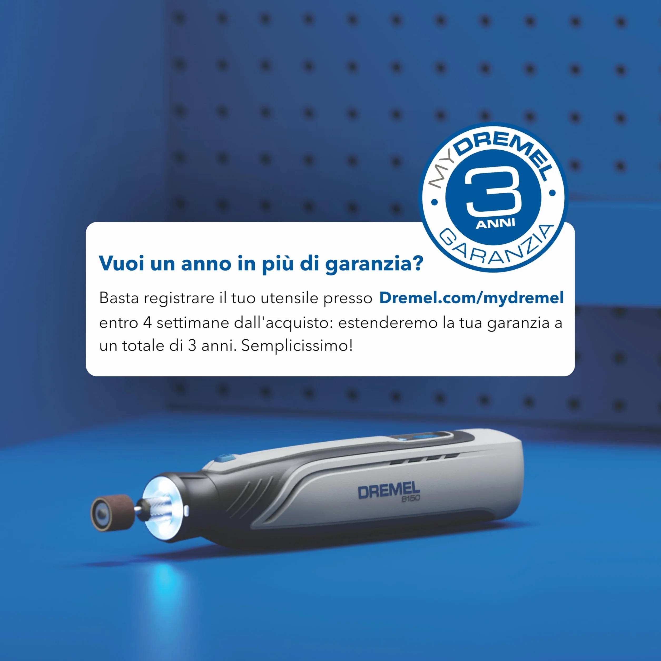 Dremel 8150 Kit utensile rotativo brushless a batteria 7,2 V 2Ah USB-C, 20 accessori, velocità variabile 5.000-30.000 giri/min