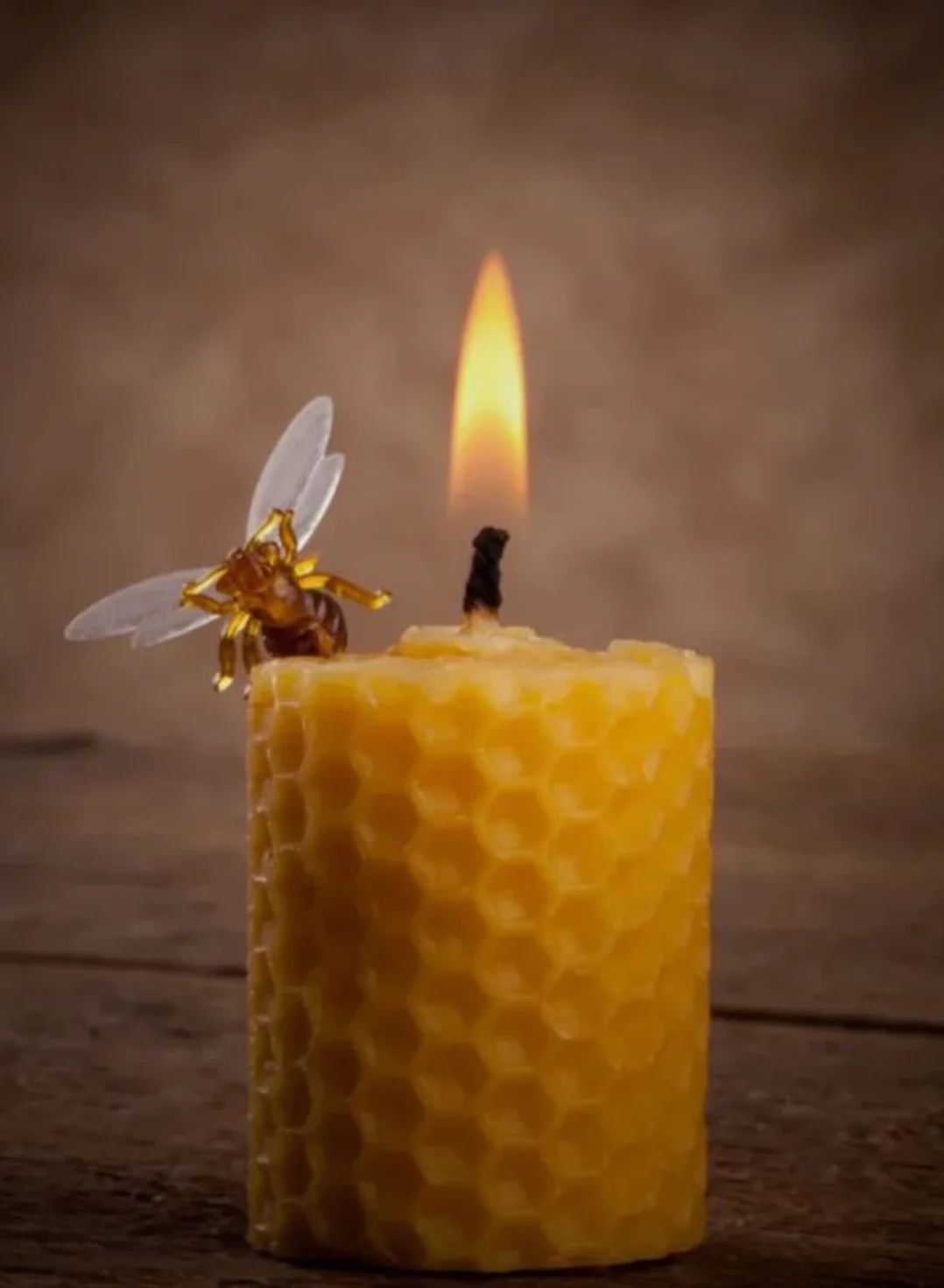 Candele al miele d'api 8 pezzi, cera d'api pura 100% spagnola, fatte a mano, 10x2,2 cm, senza paraffina