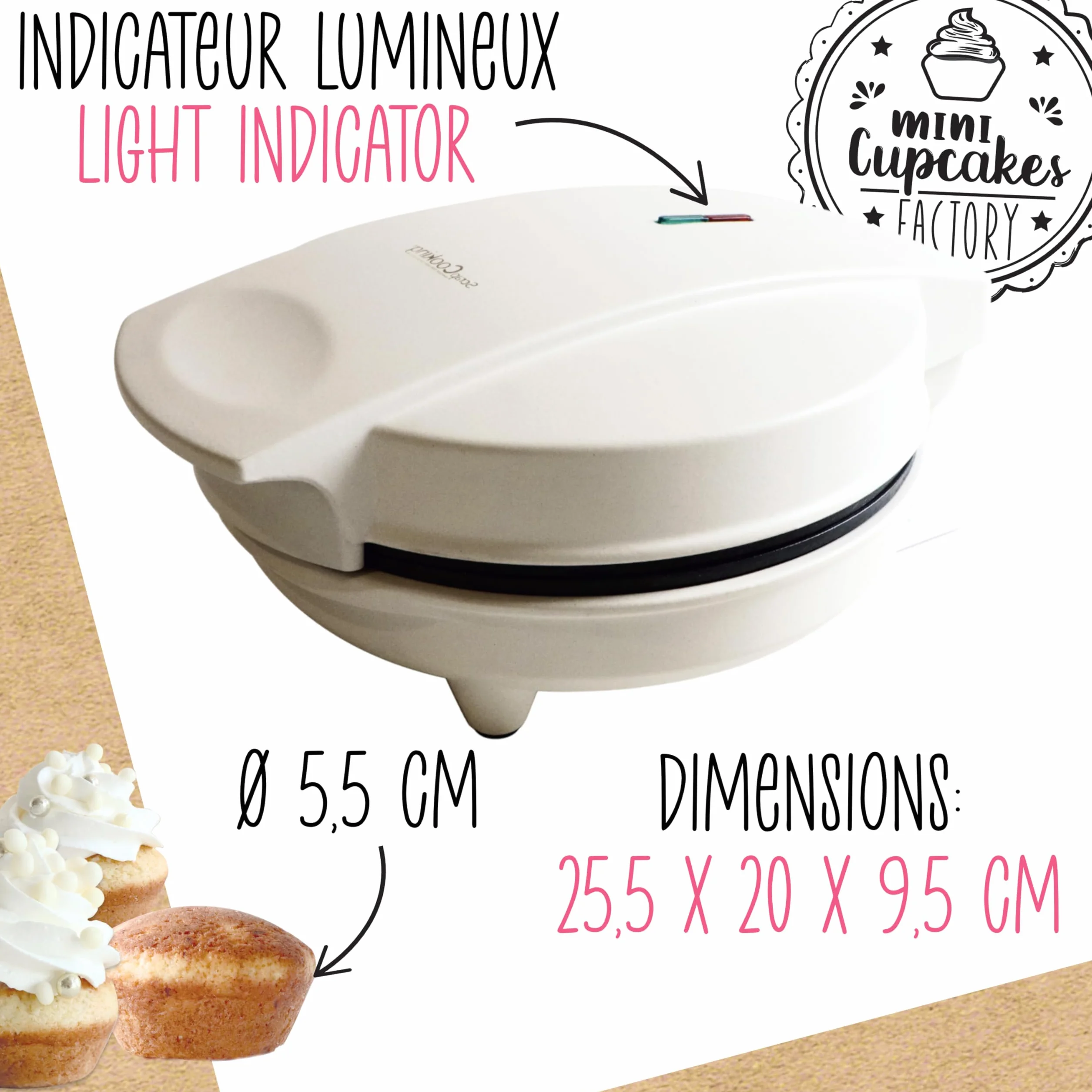 ScrapCooking - Macchina per Cupcakes & Muffins - Mini Cupcakes Factory - Dispositivo per creare i suoi muffin in in 5 minuti - Regalo Pasticceria Cucina - Ricetta Inclusa - 3892, Bianco