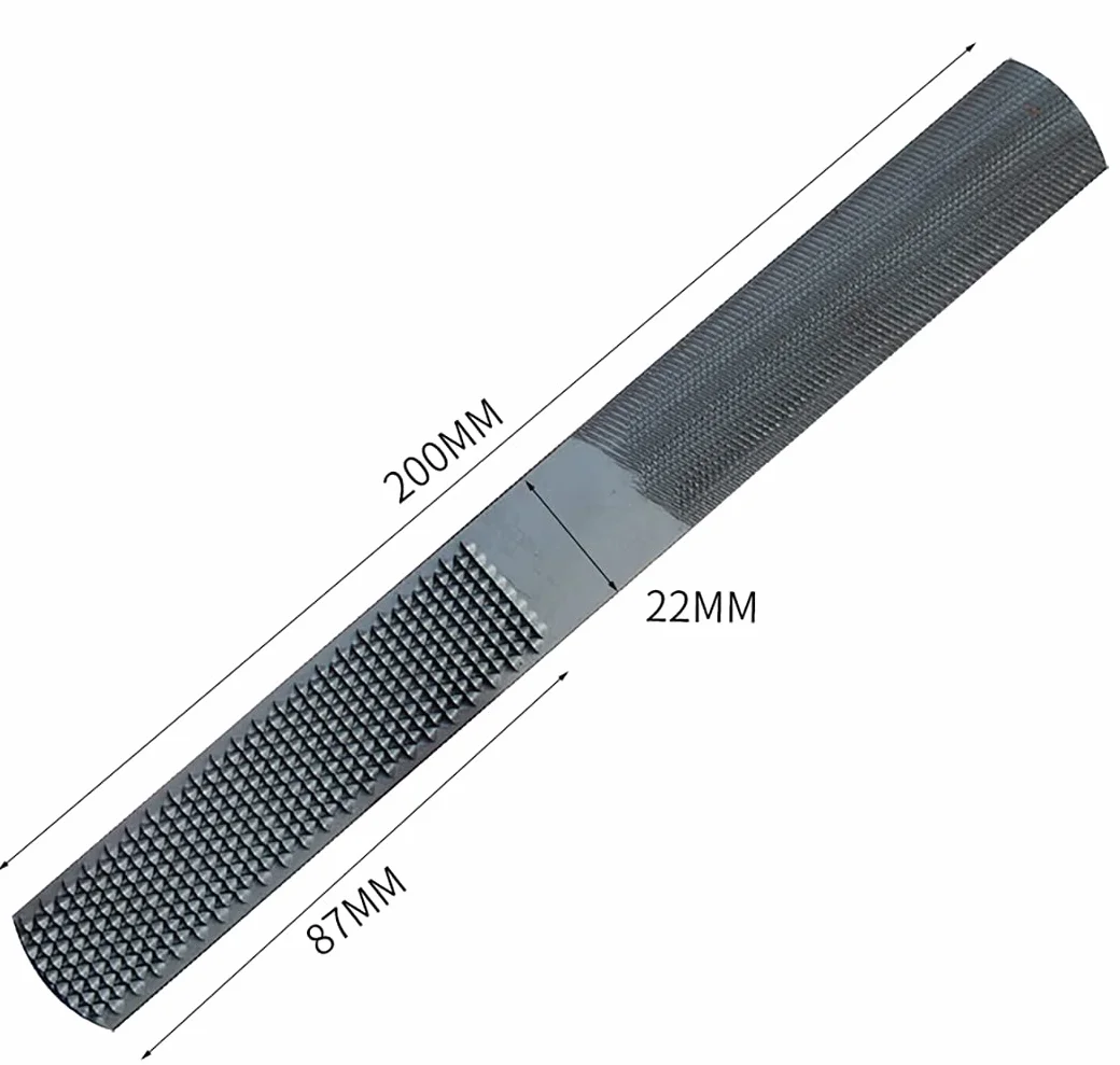 Raspa per Legno 4 in 1, Lima Acciaio 200mm. Superfici Piana/Mezza Tonda (Grossa/Fine). Senza Manico per Falegnameria, Liuteria e Riparazione Pianoforte. Attrezzo da Lavoro