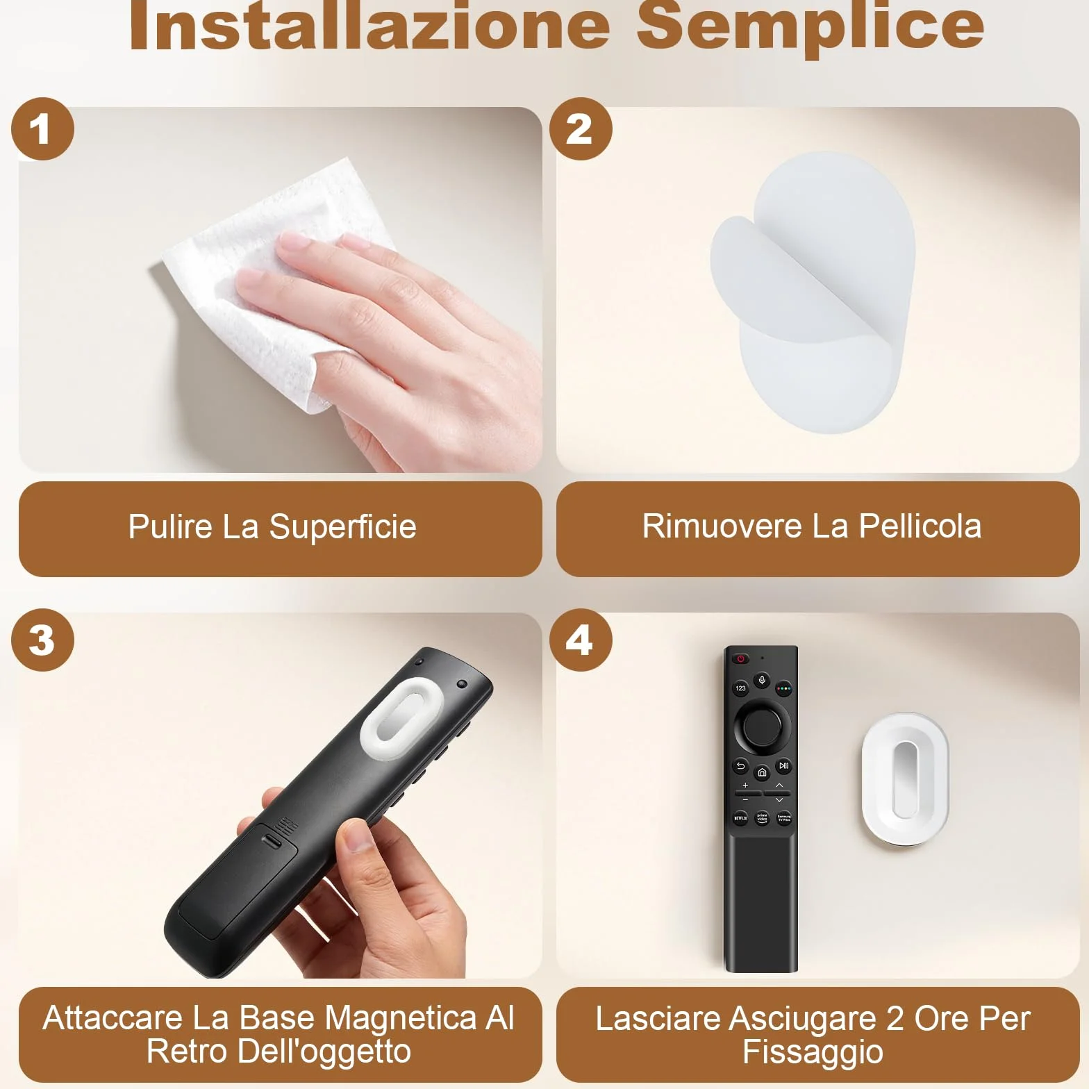 5 Set di Porta Magnetici per Telecomandi - Supporti Telecomando da Muro Adesivi con Doppio Magnete丨 Pratici Accessori per la TV (Bianco)