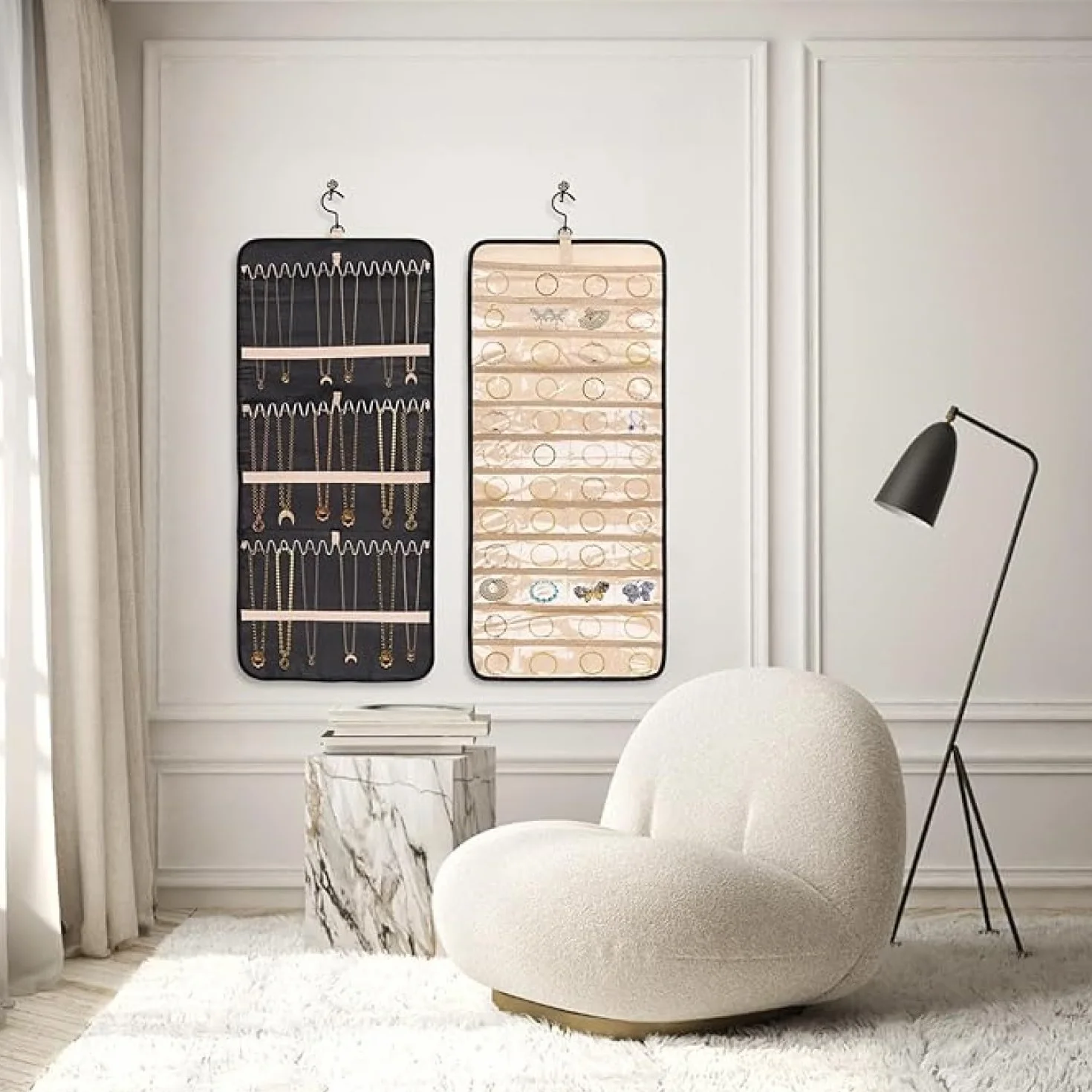 Jewelry Organizer per Armadio, Porta Orecchini da Appendere, Appendi Gioielli Donna Muro