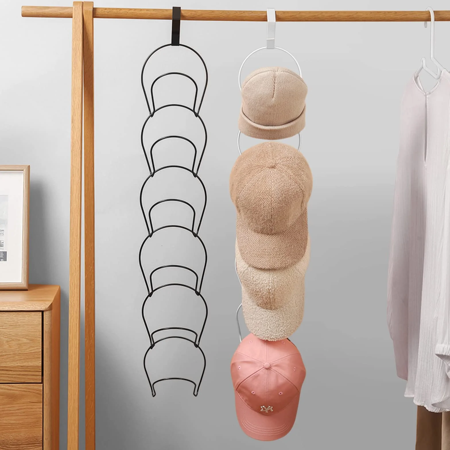 Porta Cappelli 12 Pezzi Espositore Organizer Sciarpe Asciugamani Cinture Borse