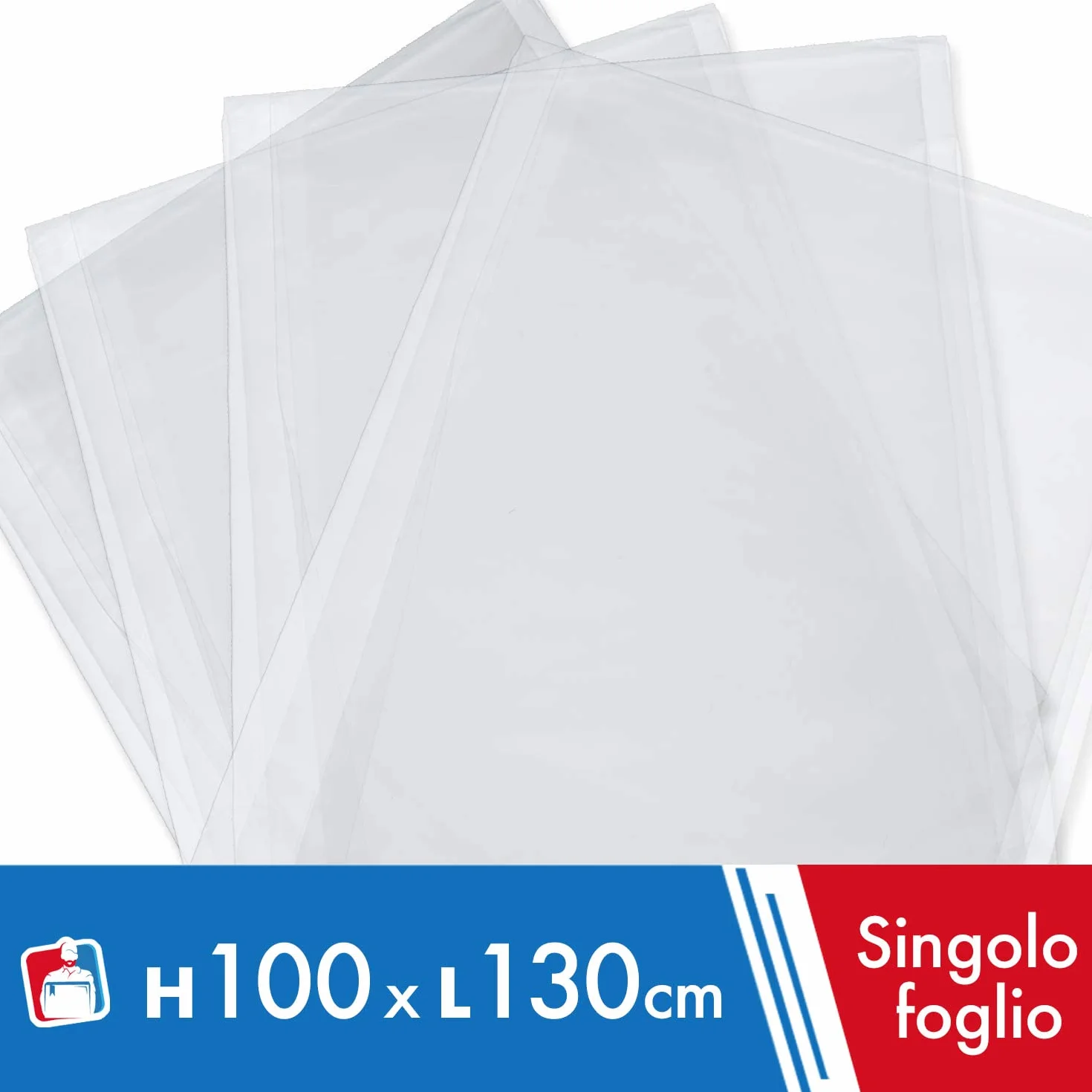 IMBALLAGGI 2000, Cellophane 25 Fogli 130x100H cm Ideale per Confezionare Sacchetti Regalo e Buste Multiuso, Carta Trasparente per Confezioni Valida come Sacchetti Trasparenti per Confezioni e Alimenti