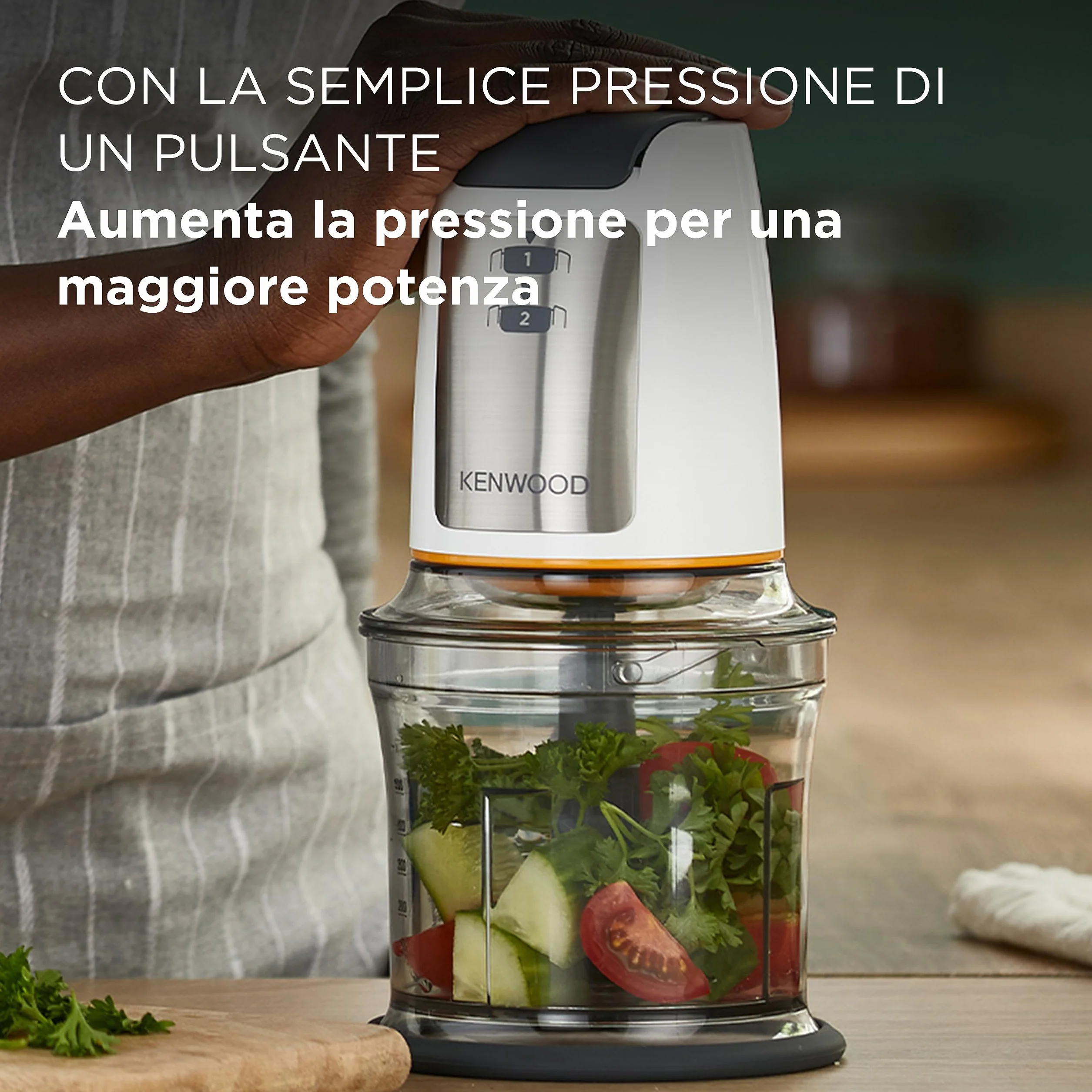 Kenwood Chopper CHP61.100WH 500W 0.5L 2 velocità Sistema a quattro lame Bianco/Silver