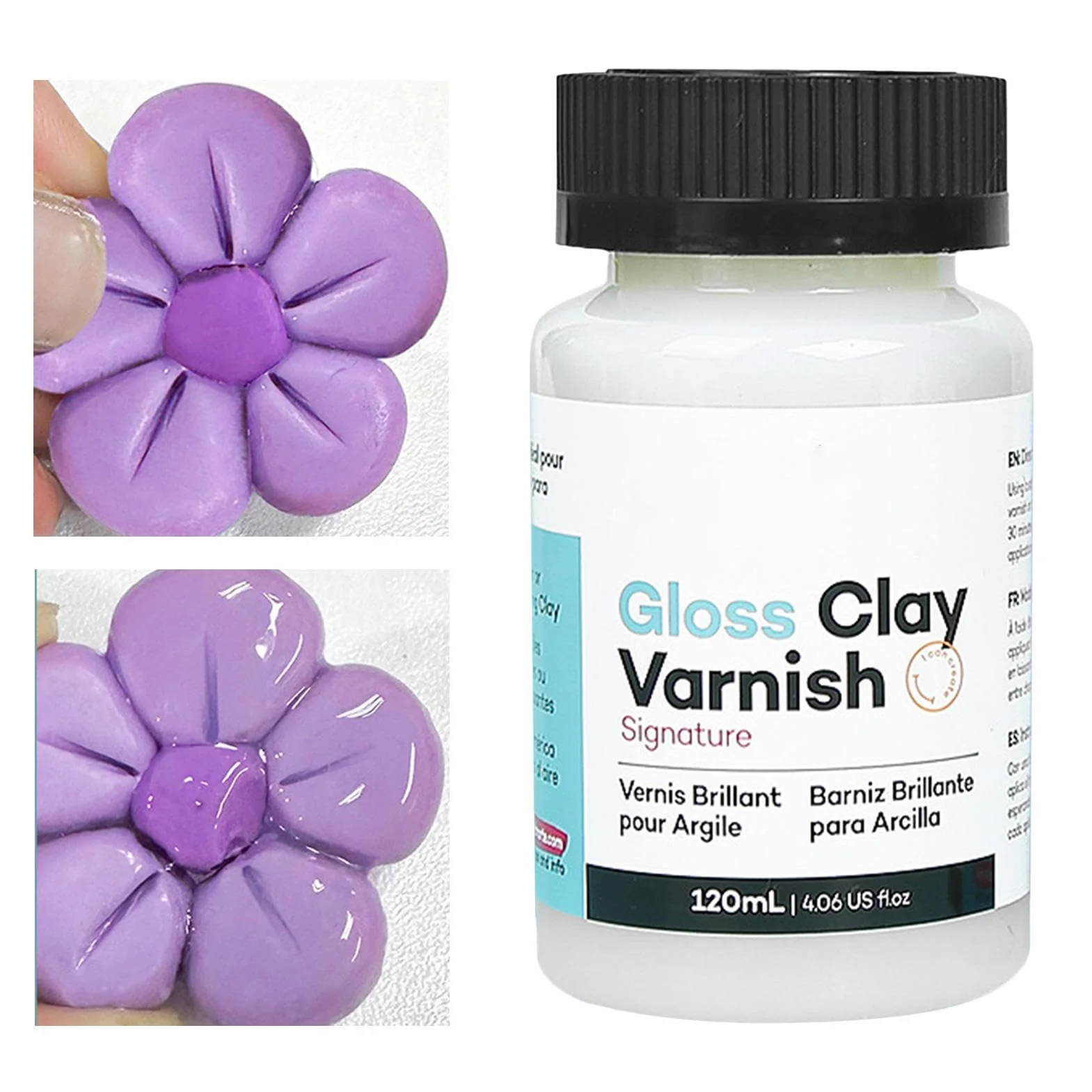 Vernice per argilla ad asciugatura all'aria, Vernice per ceramiche di argilla asciutta, Vernice lucida per PolymerClay e Air Dry Clay, Air Dry Clay Glaze Clay Gloss, Stone Modeling Clay Polish, per