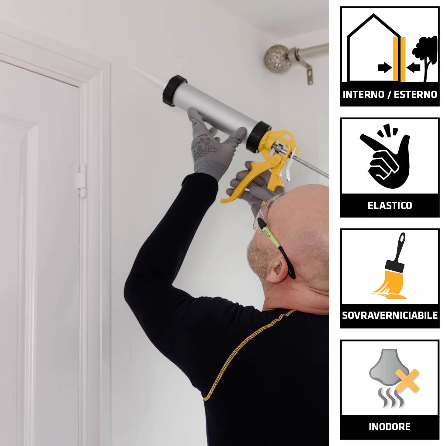 SIKA - Sigillante effetto intonaco - SikaSeal 158 Texture, Bianco - Riempie buchi e crepe nei muri in modo invisibile - Pronto all’uso, si mimetizza perfettamente - 310ml